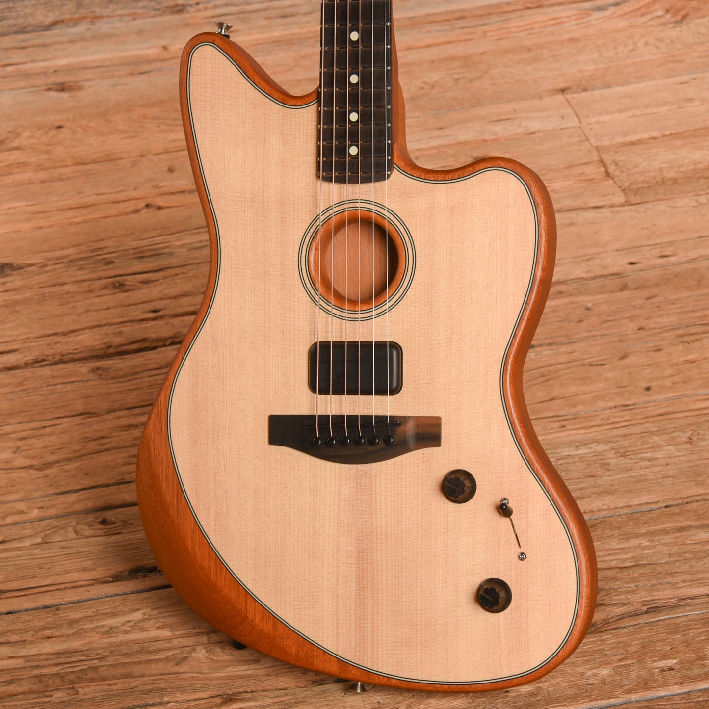 Fender American Acoustasonic Jazzmaster Natural 2022 Electric Guitars / Solid Body