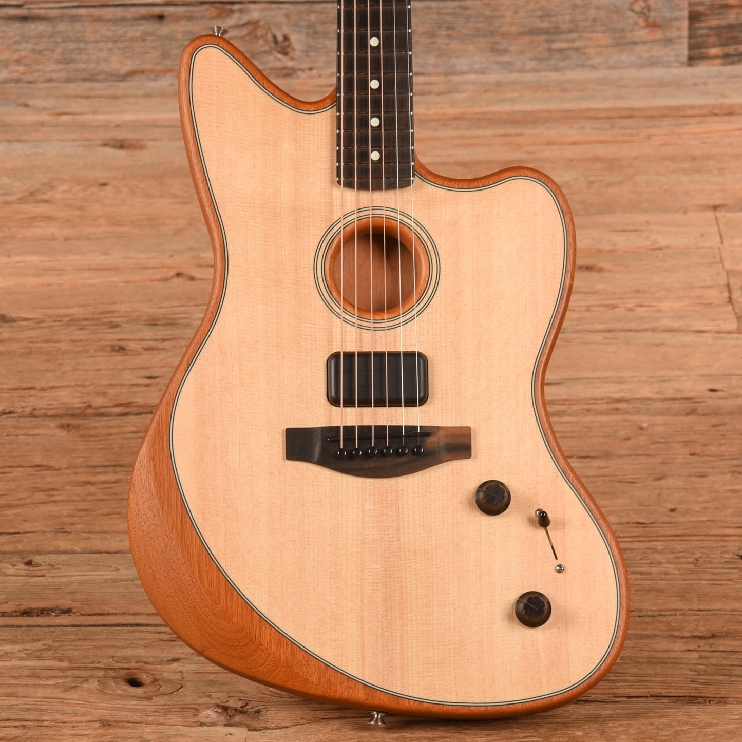 Fender American Acoustasonic Jazzmaster Natural 2022 Electric Guitars / Solid Body