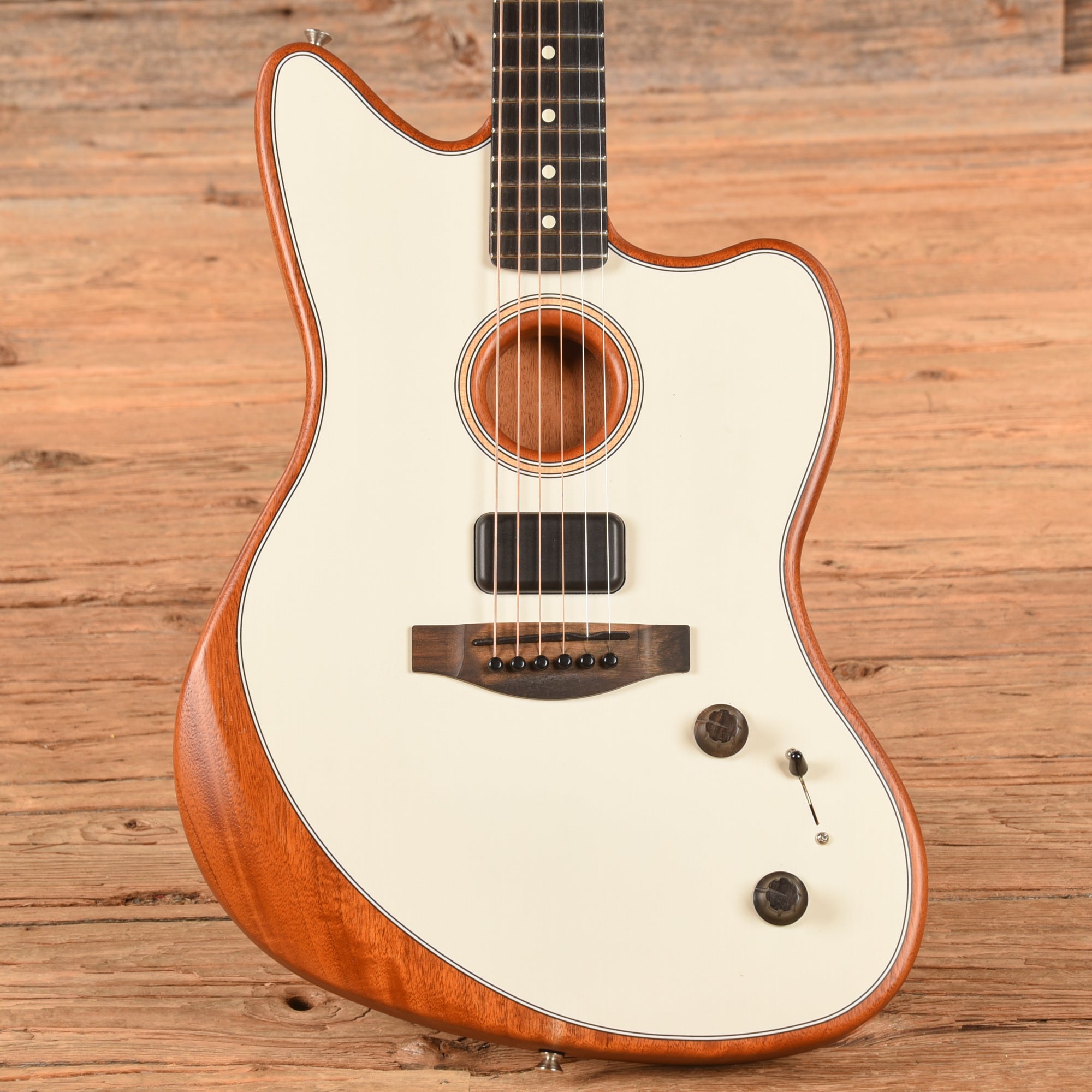 Fender American Acoustasonic Jazzmaster Olympic White 2021 Electric Guitars / Solid Body