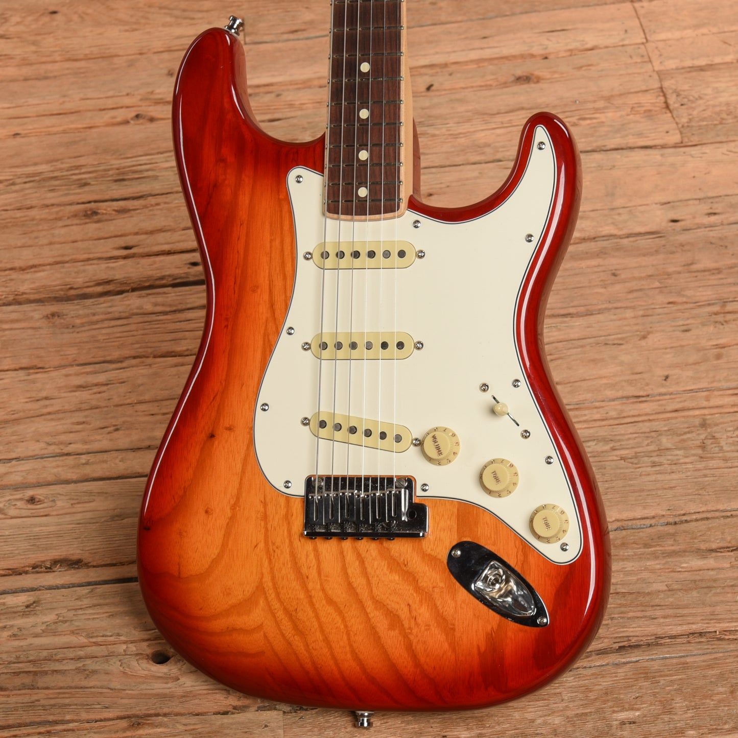 Fender American Channel Bound Stratocaster Neck with American Deluxe Body Aged Cherry Sunburst Electric Guitars / Solid Body