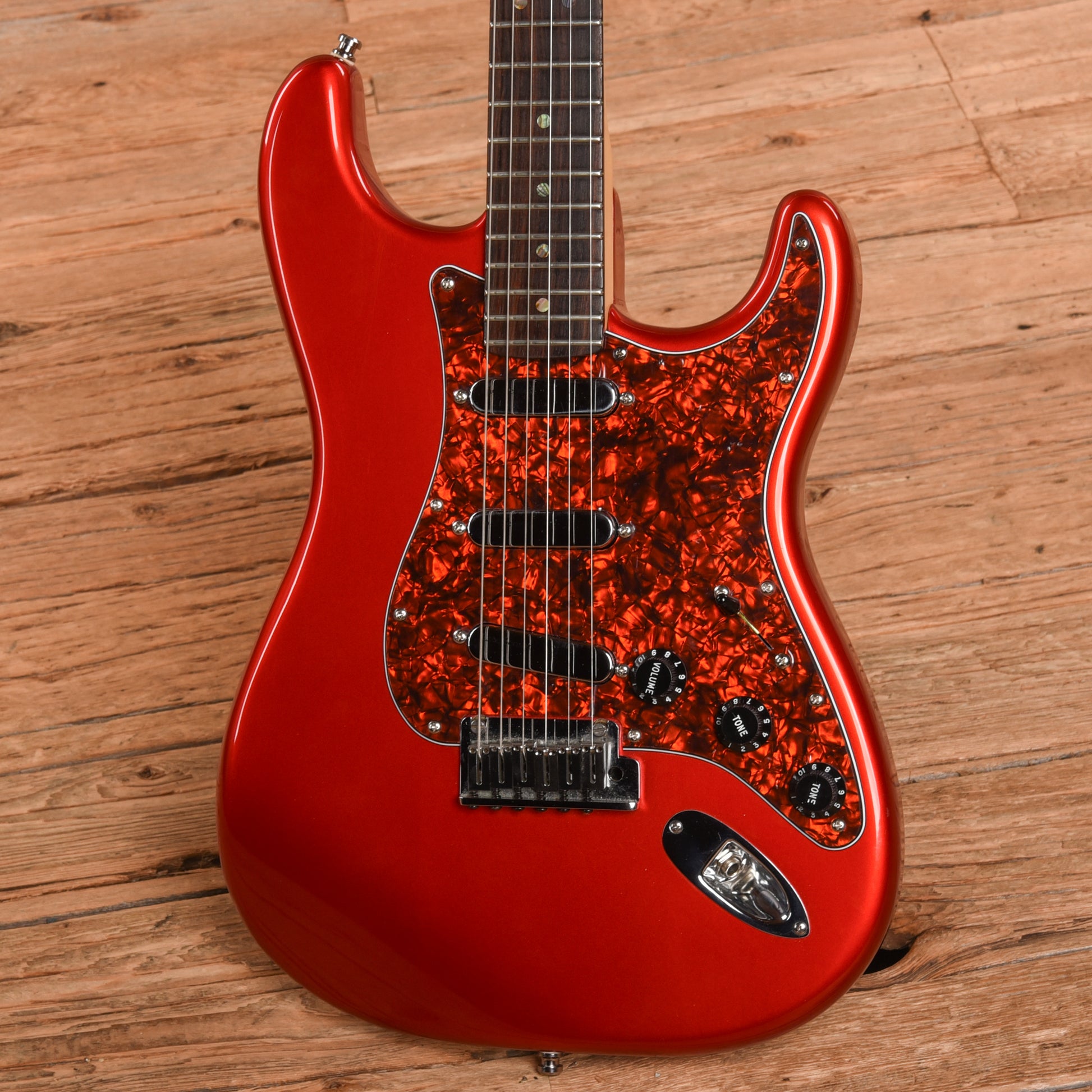 Fender American Deluxe Fat Stratocaster Chrome Red 2002 Electric Guitars / Solid Body