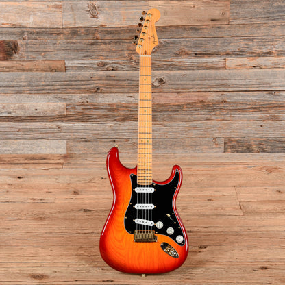 Fender American Deluxe Stratocaster Aged Cherry Burst Electric Guitars / Solid Body