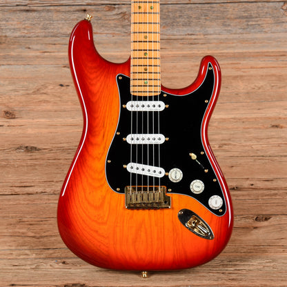 Fender American Deluxe Stratocaster Aged Cherry Burst Electric Guitars / Solid Body