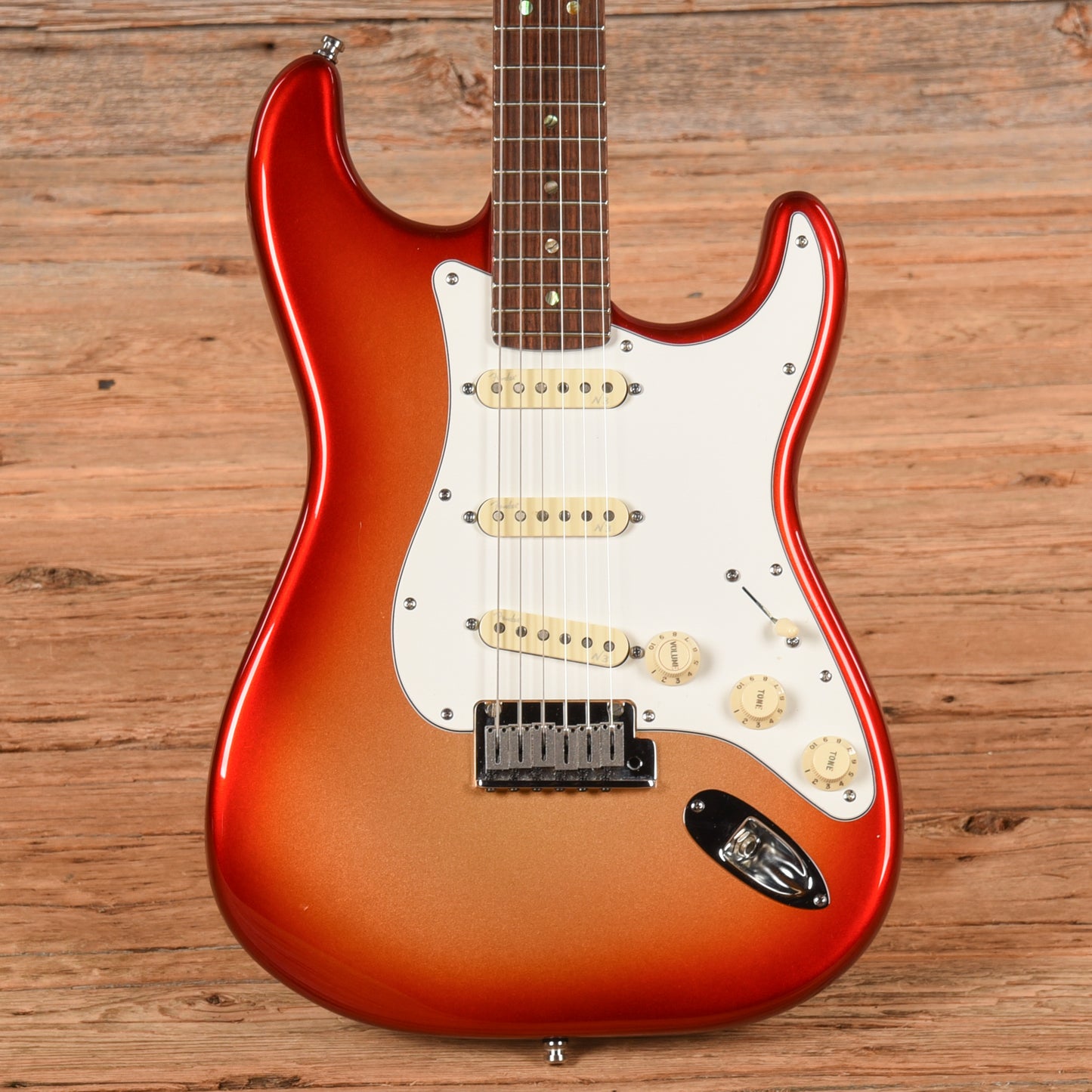 Fender American Deluxe Stratocaster Sunset Metallic Electric Guitars / Solid Body
