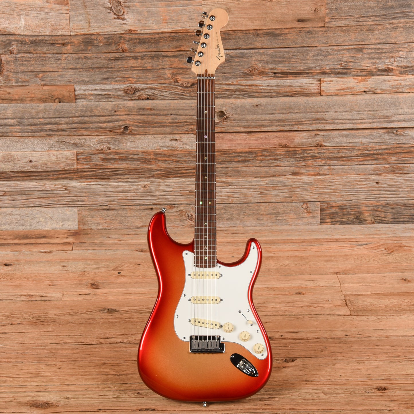 Fender American Deluxe Stratocaster Sunset Metallic Electric Guitars / Solid Body