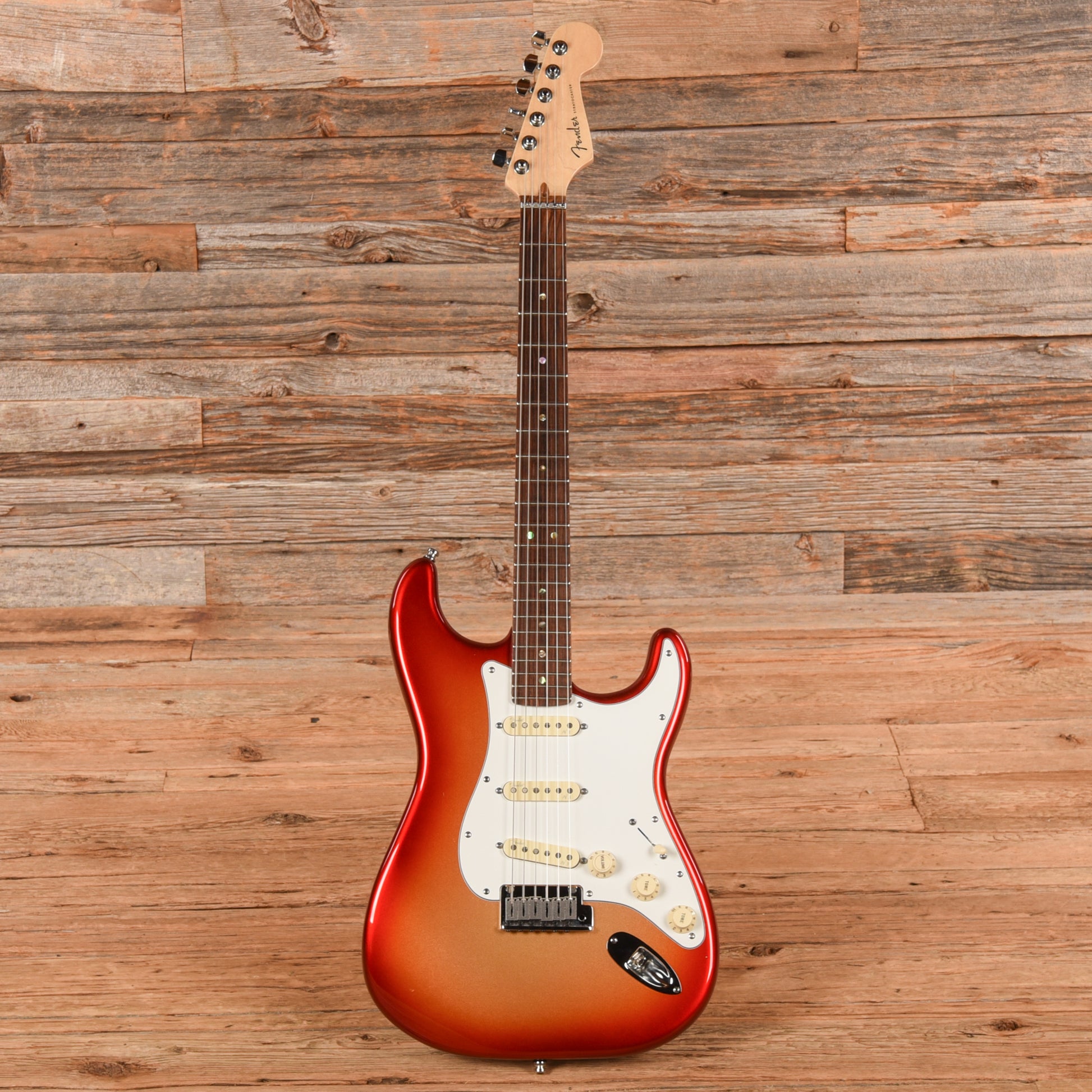 Fender American Deluxe Stratocaster Sunset Metallic Electric Guitars / Solid Body