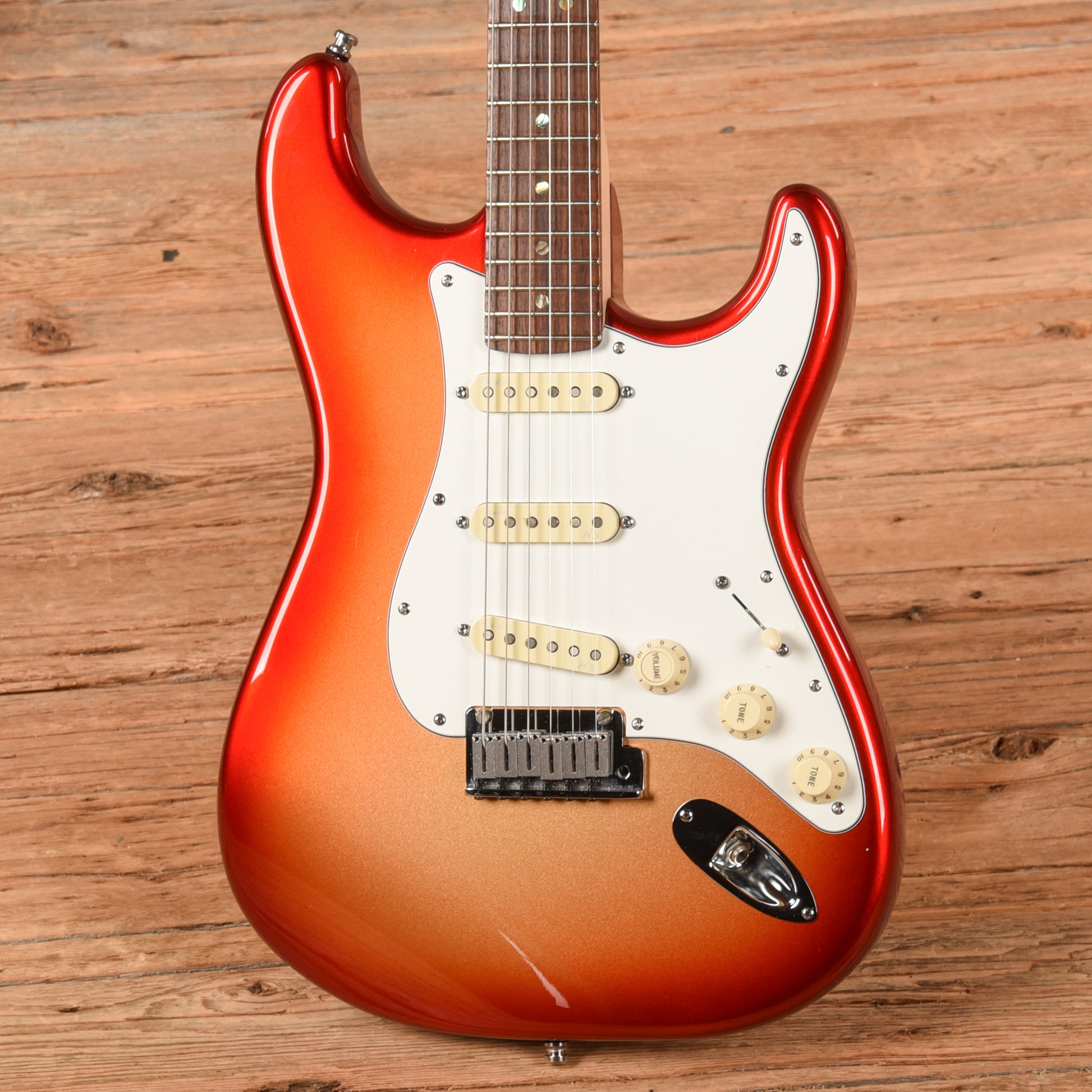 Fender American Deluxe Stratocaster Sunset Metallic Electric Guitars / Solid Body