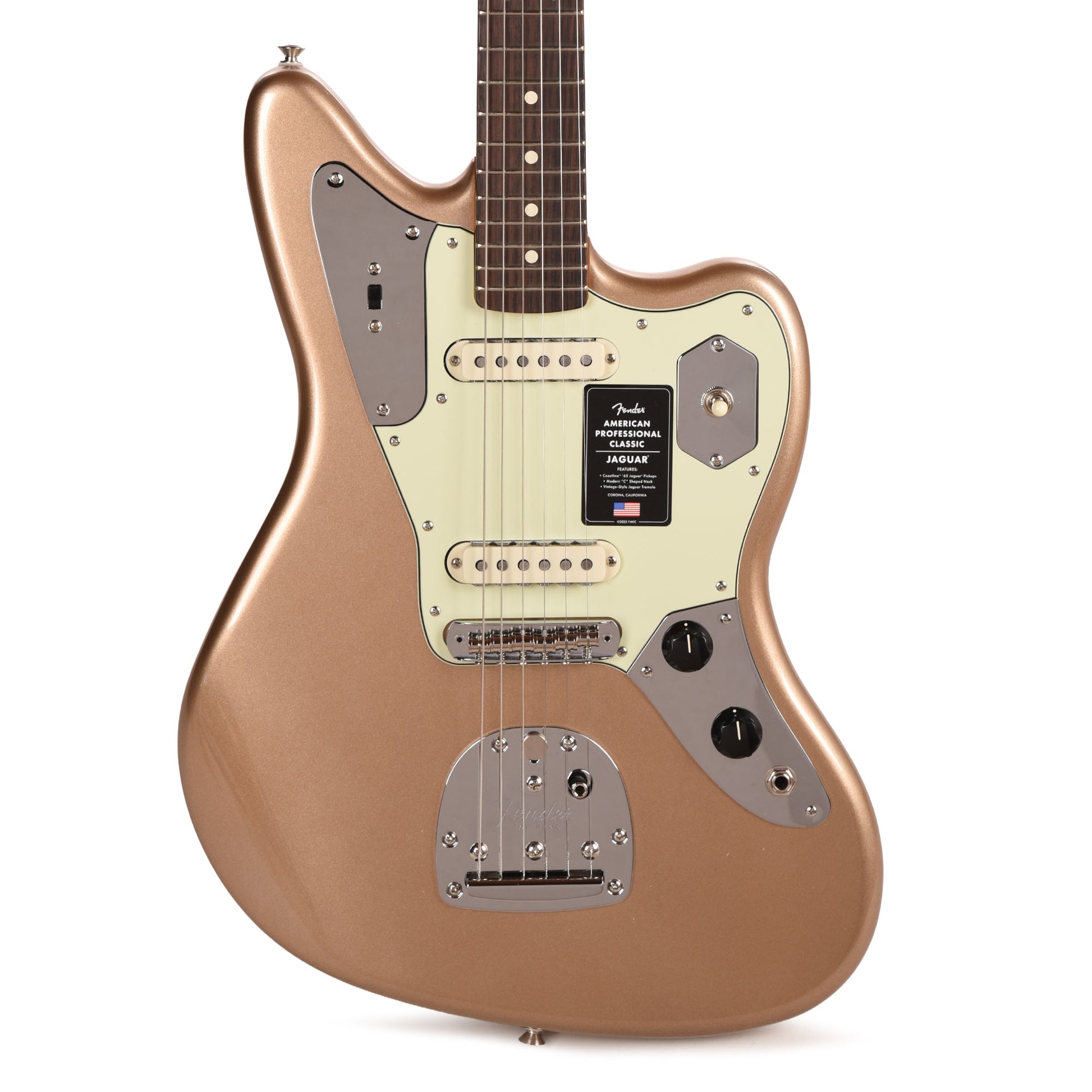 Fender American Professional Classic Jaguar Faded Firemist Gold Electric Guitars / Solid Body