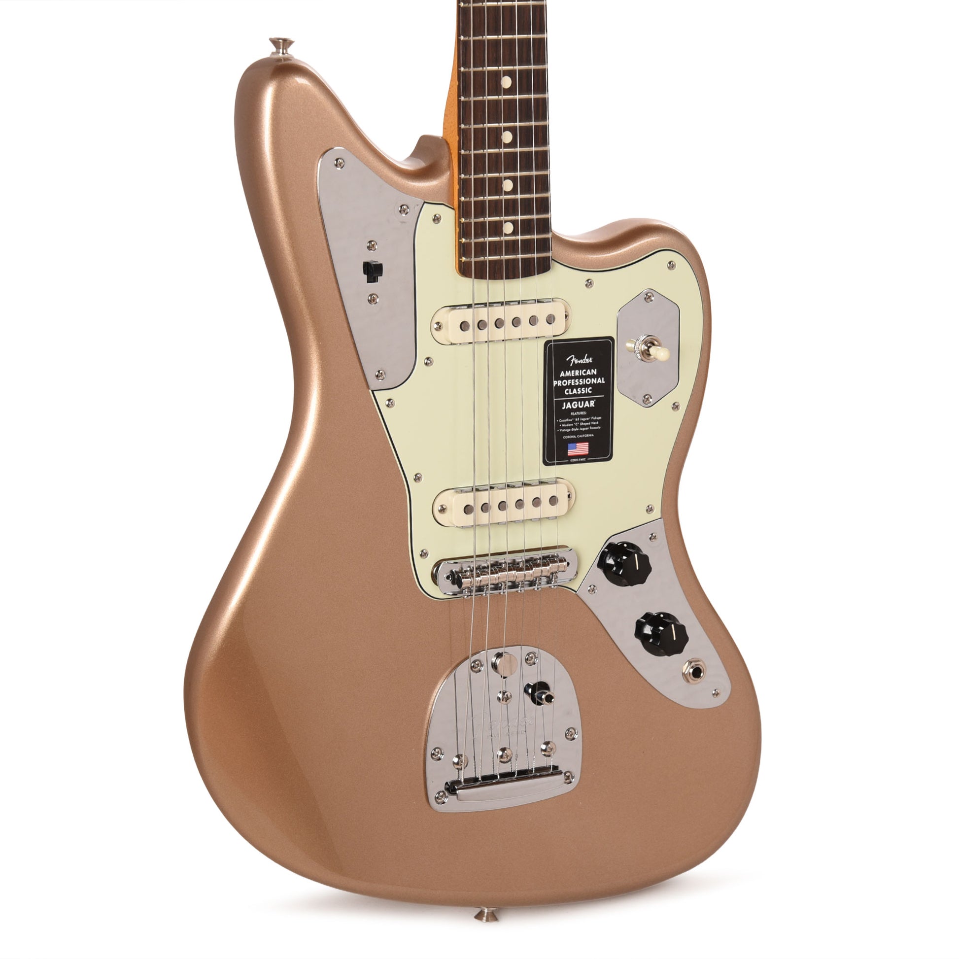 Fender American Professional Classic Jaguar Faded Firemist Gold Electric Guitars / Solid Body