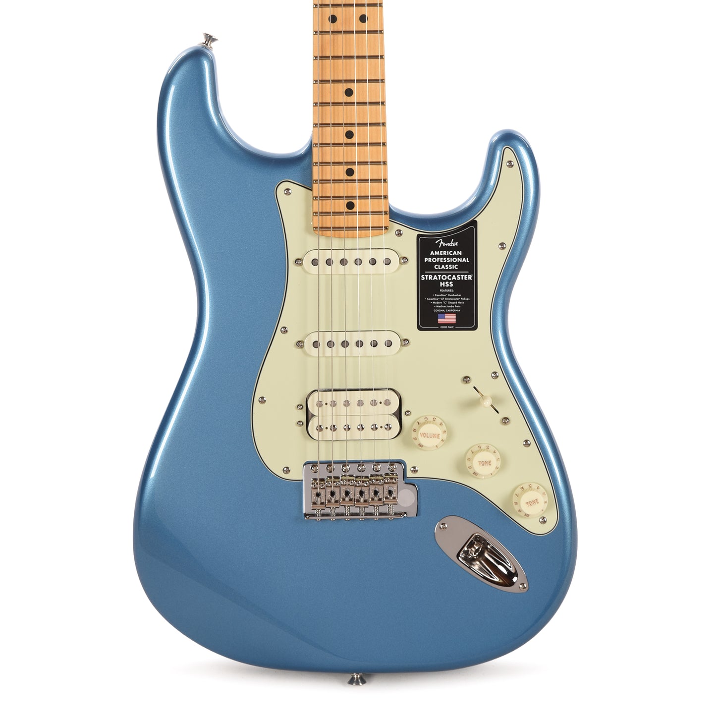 Fender American Professional Classic Stratocaster HSS Faded Lake Placid Blue Electric Guitars / Solid Body