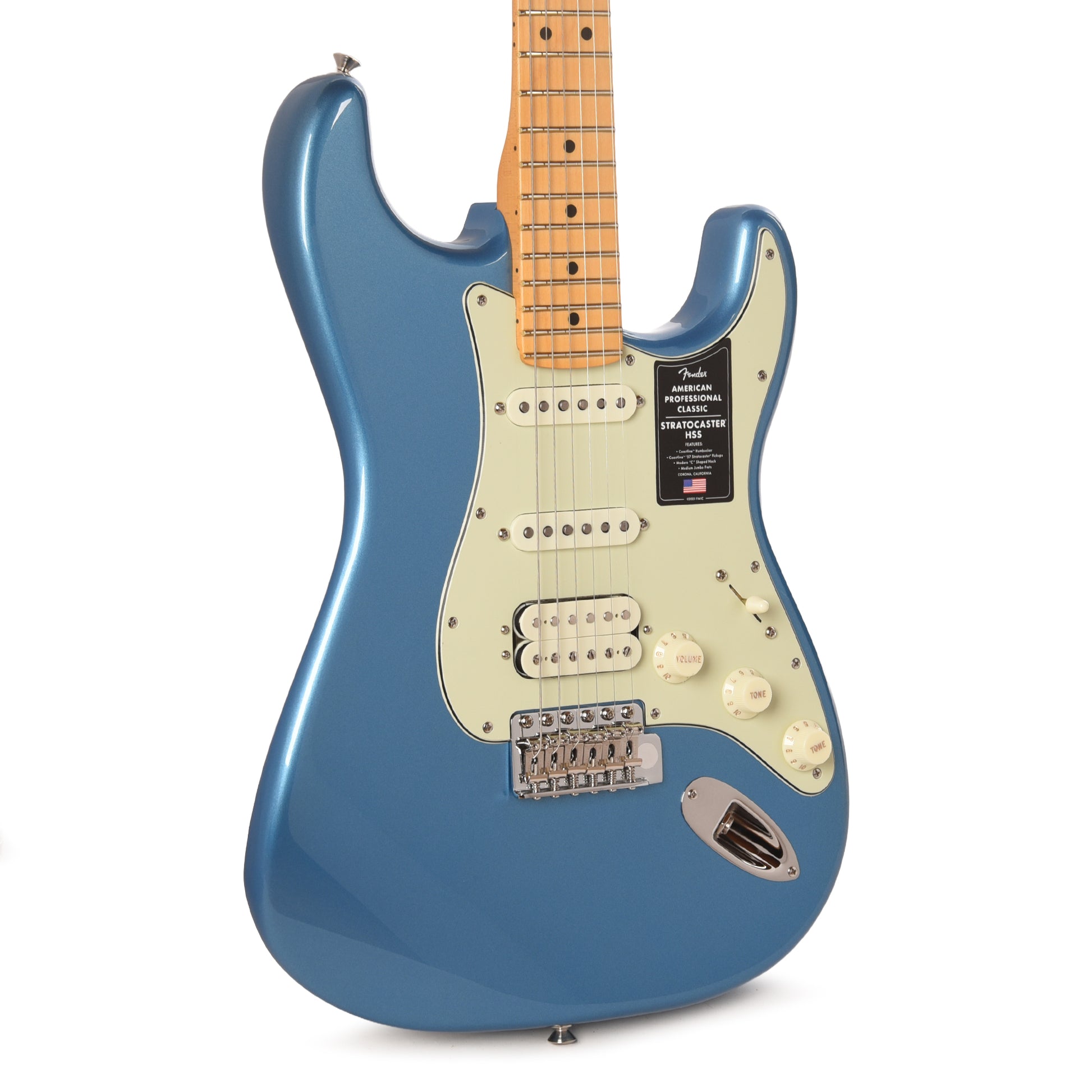Fender American Professional Classic Stratocaster HSS Faded Lake Placid Blue Electric Guitars / Solid Body