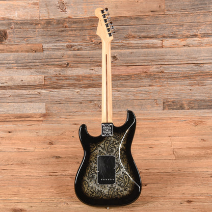 Fender American Professional Stratocaster Neck with Fender Body Black Paisley Electric Guitars / Solid Body