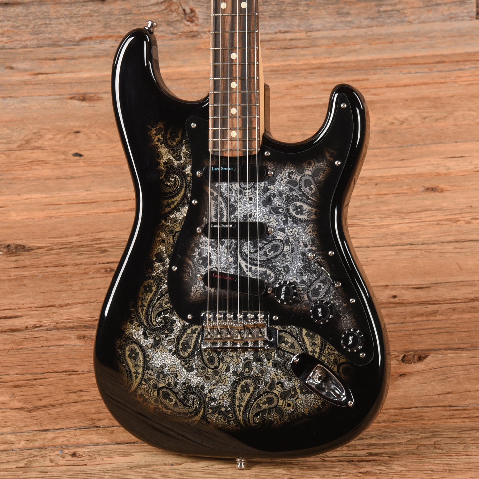 Fender American Professional Stratocaster Neck with Fender Body Black Paisley Electric Guitars / Solid Body
