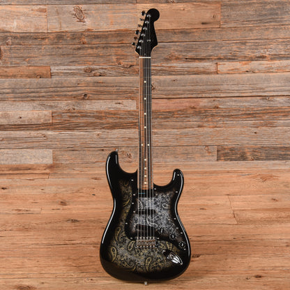 Fender American Professional Stratocaster Neck with Fender Body Black Paisley Electric Guitars / Solid Body