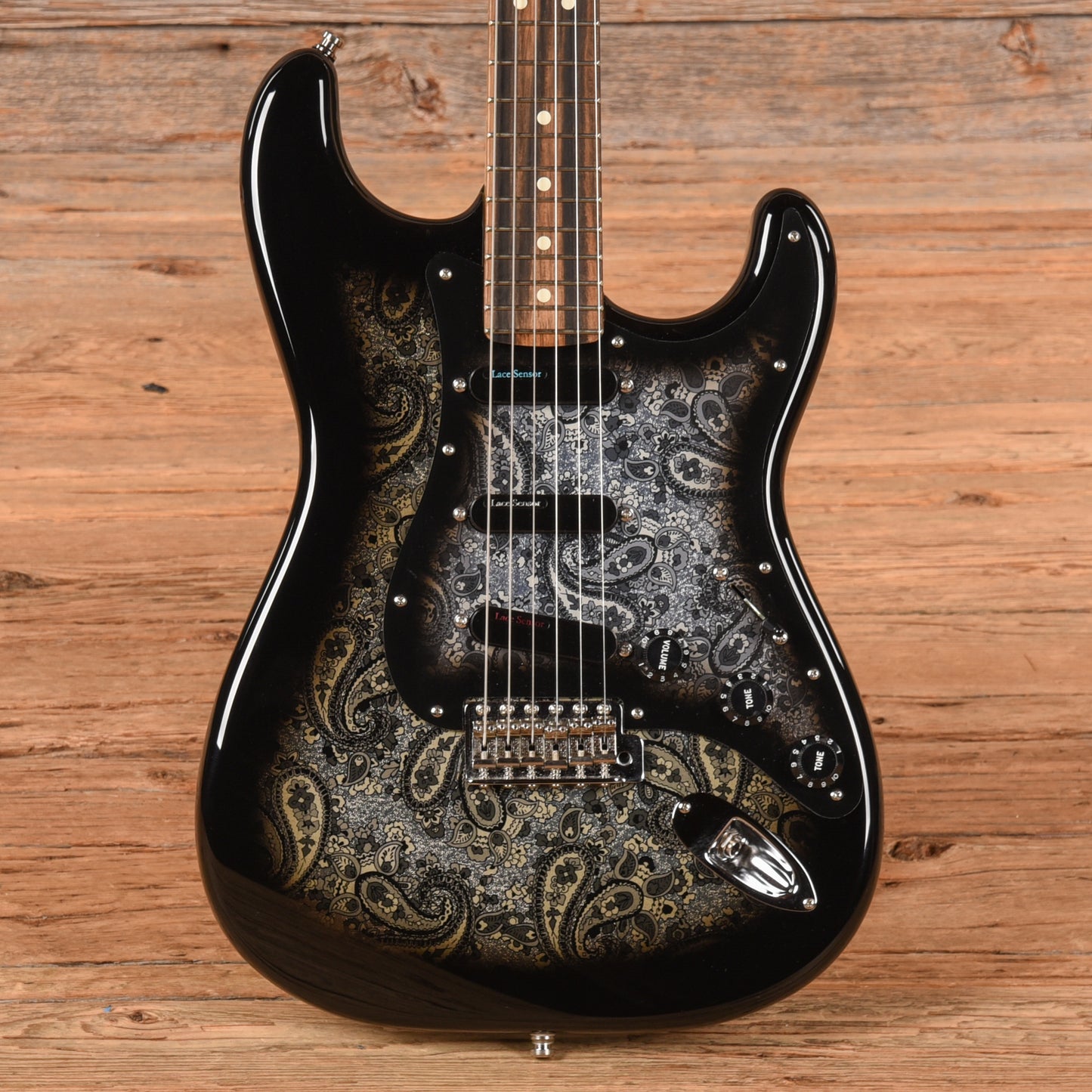 Fender American Professional Stratocaster Neck with Fender Body Black Paisley Electric Guitars / Solid Body