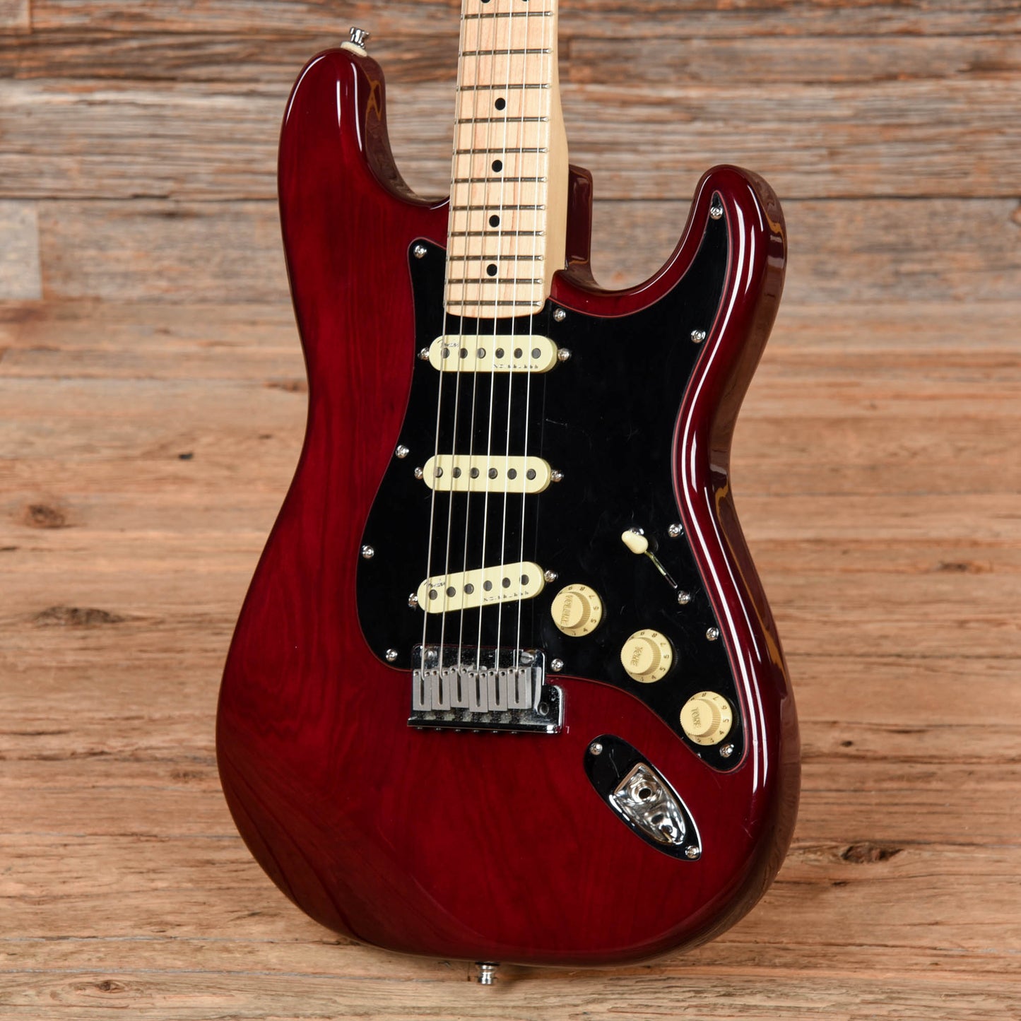 Fender American Professional Stratocaster Neck with Unknown Fender Body Crimson Red Transparent Electric Guitars / Solid Body