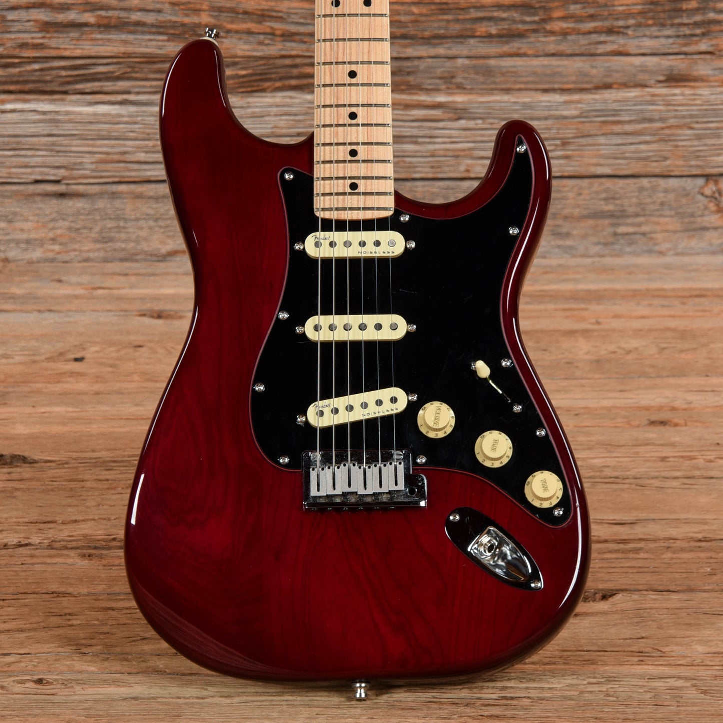 Fender American Professional Stratocaster Neck with Unknown Fender Body Crimson Red Transparent Electric Guitars / Solid Body