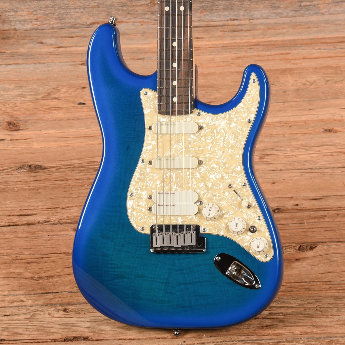 Fender American Professional Stratocaster Neck with Unknown Fender Body Transparent Blue Electric Guitars / Solid Body