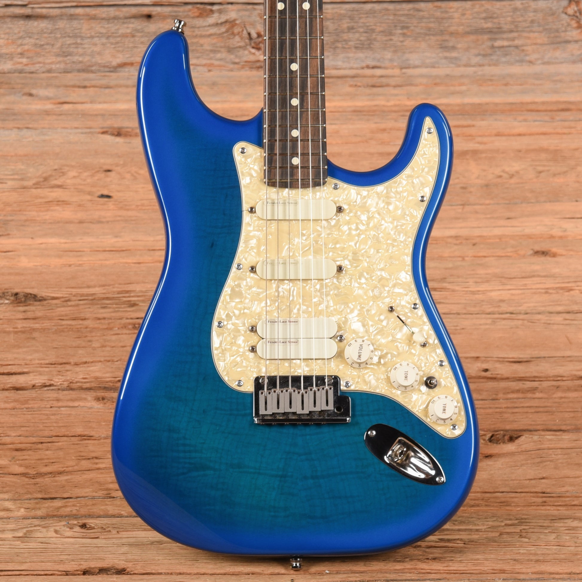 Fender American Professional Stratocaster Neck with Unknown Fender Body Transparent Blue Electric Guitars / Solid Body