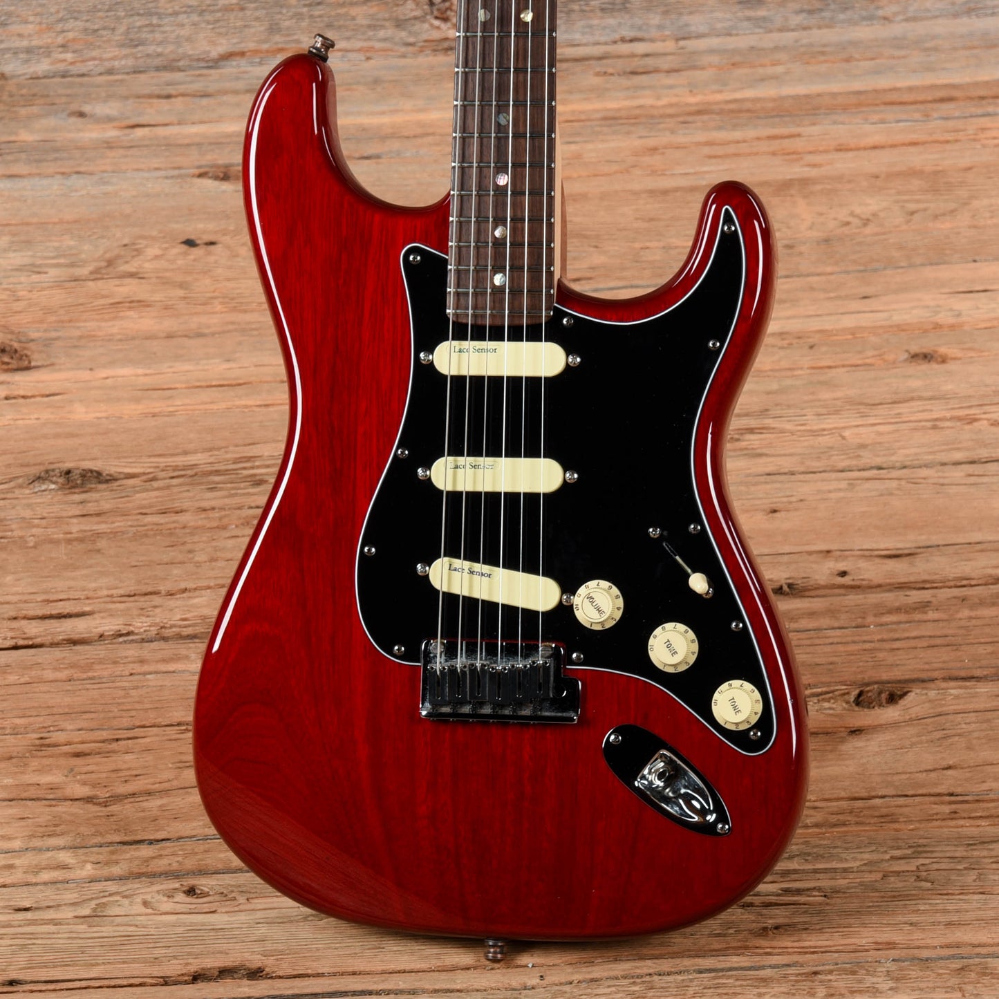 Fender American Select Stratocaster HSS Crimson Red Transparent 2008 Electric Guitars / Solid Body