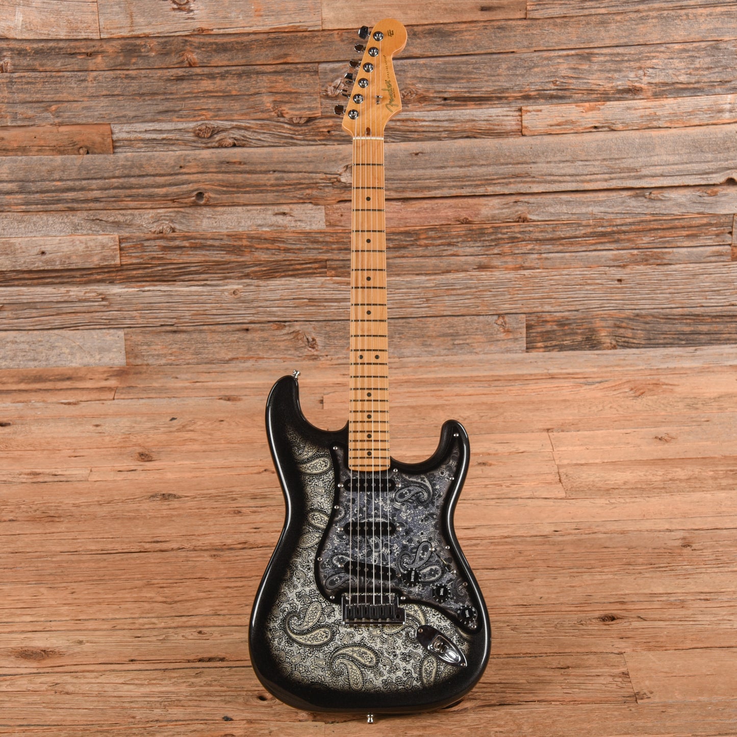 Fender American Standard Stratocaster Neck with Allparts Body Black Paisley Electric Guitars / Solid Body