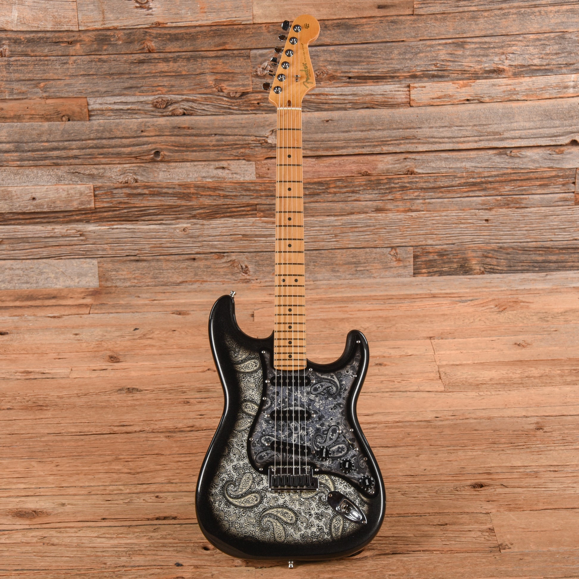 Fender American Standard Stratocaster Neck with Allparts Body Black Paisley Electric Guitars / Solid Body