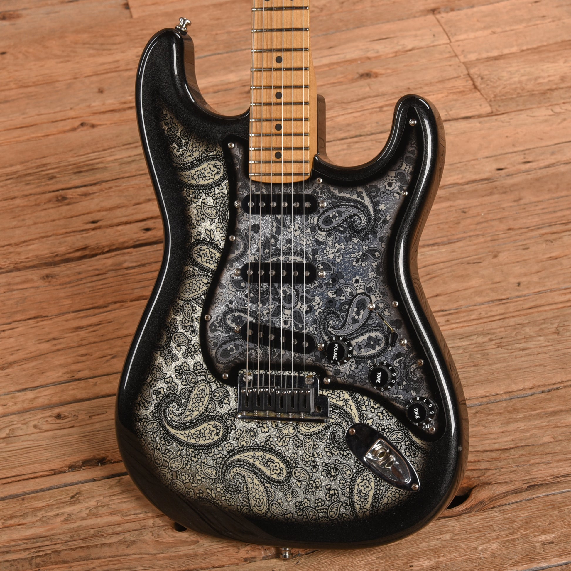 Fender American Standard Stratocaster Neck with Allparts Body Black Paisley Electric Guitars / Solid Body