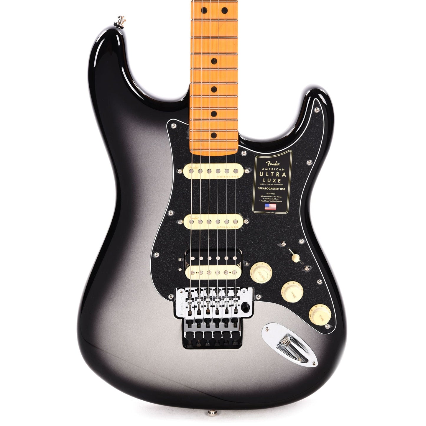 Fender American Ultra Luxe Stratocaster Floyd Rose HSS Silverburst Electric Guitars / Solid Body