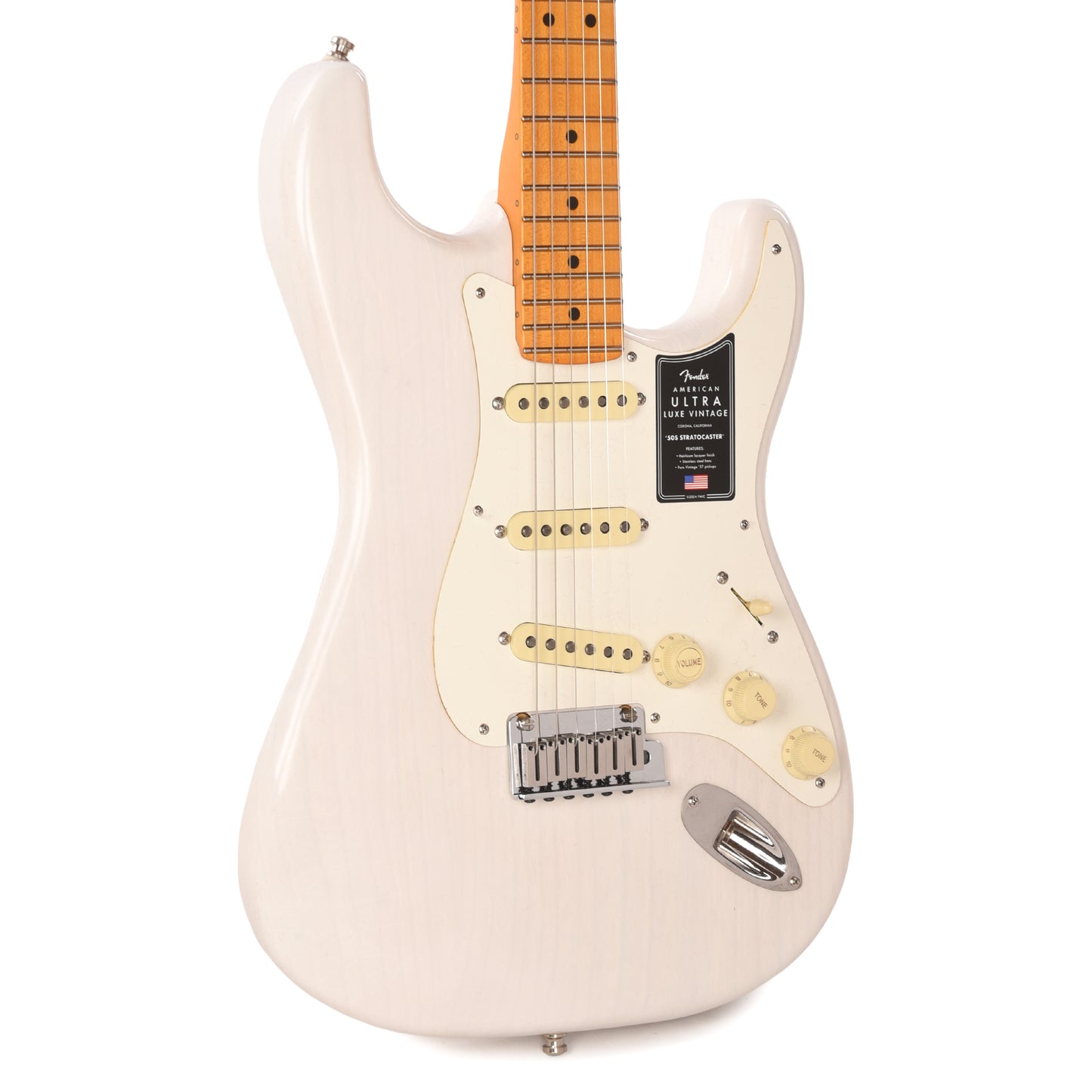 Fender American Ultra Luxe Vintage '50s Stratocaster White Blonde Electric Guitars / Solid Body