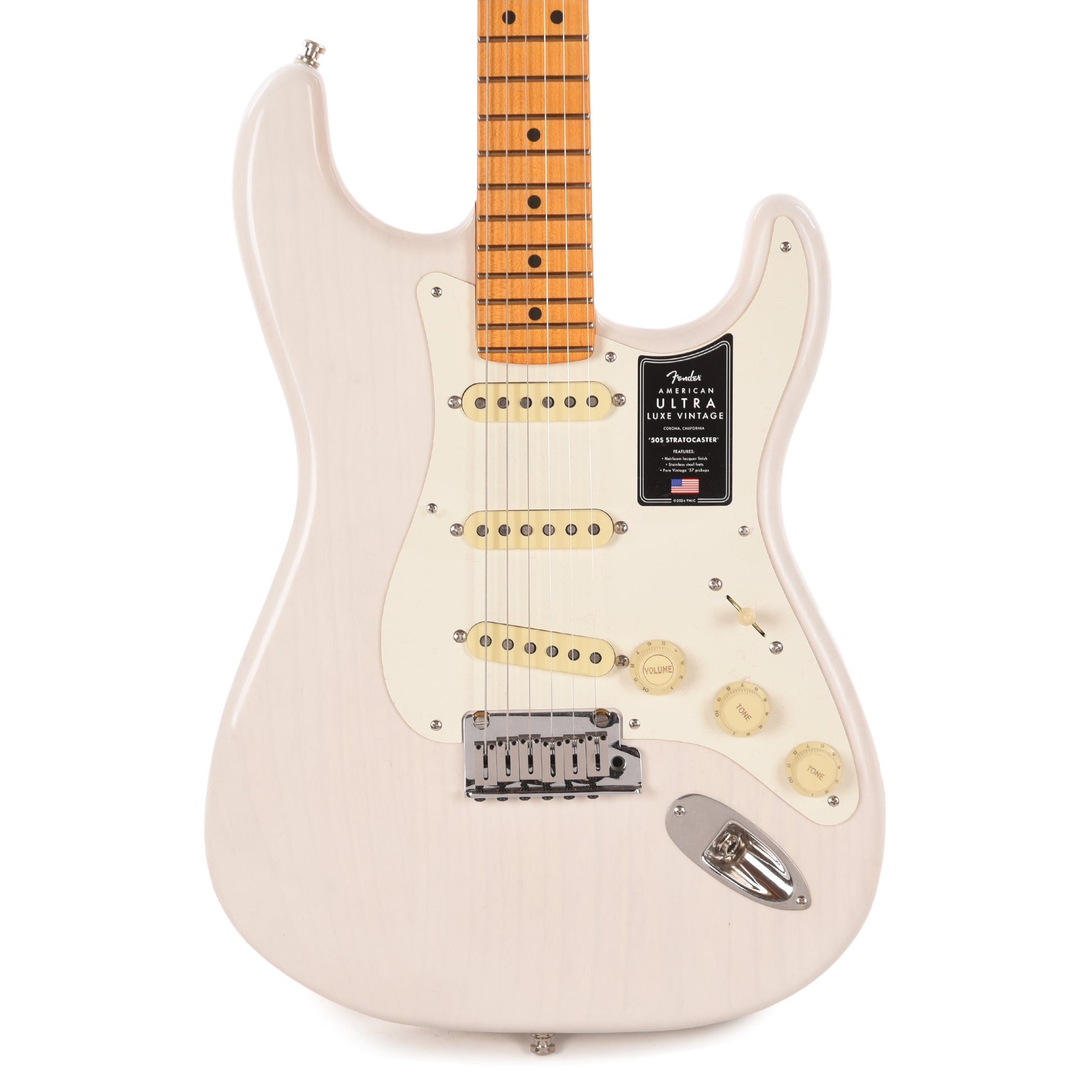 Fender American Ultra Luxe Vintage '50s Stratocaster White Blonde Electric Guitars / Solid Body