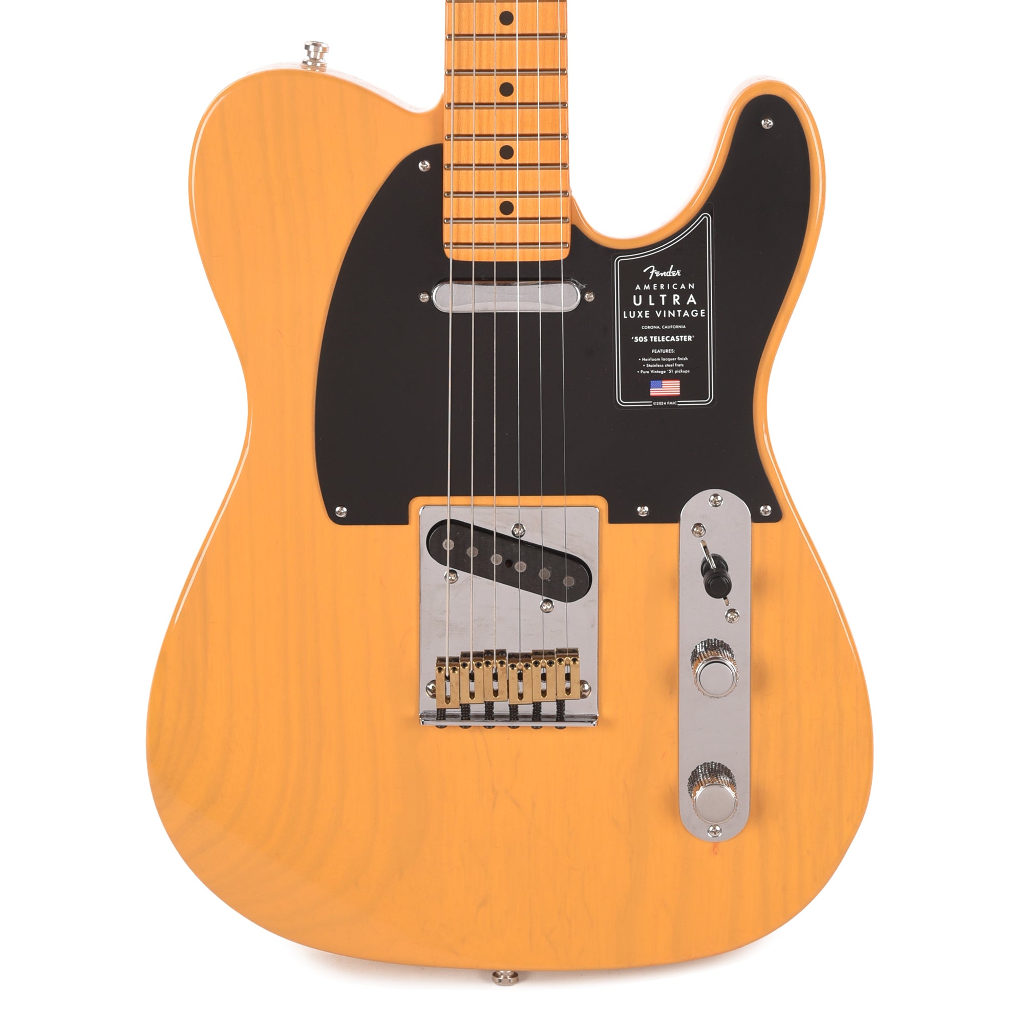 Fender American Ultra Luxe Vintage '50s Telecaster Butterscotch Blonde Electric Guitars / Solid Body
