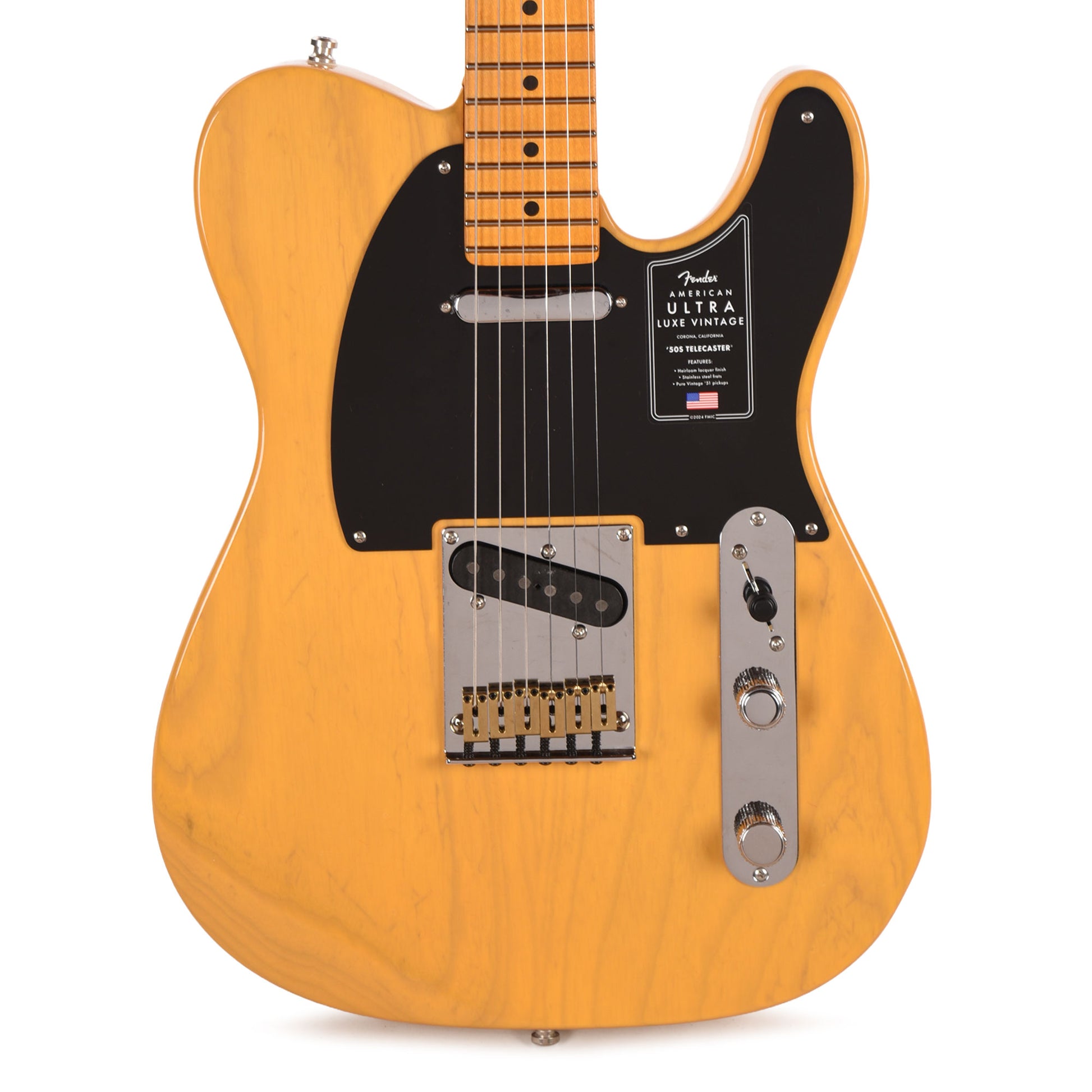 Fender American Ultra Luxe Vintage '50s Telecaster Butterscotch Blonde Electric Guitars / Solid Body