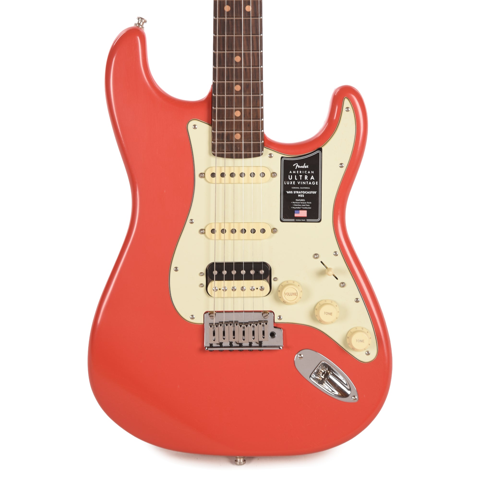 Fender American Ultra Luxe Vintage '60s Stratocaster HSS Fiesta Red Electric Guitars / Solid Body