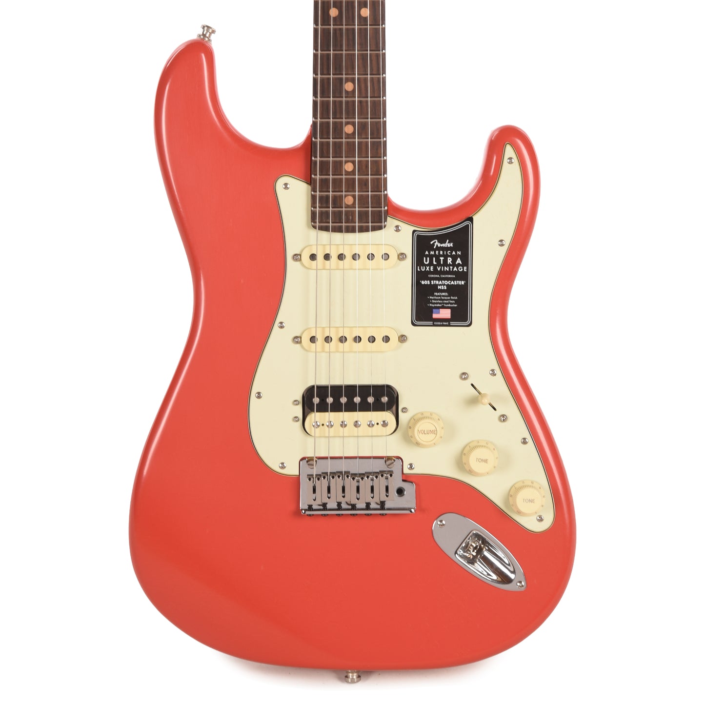 Fender American Ultra Luxe Vintage '60s Stratocaster HSS Fiesta Red Electric Guitars / Solid Body