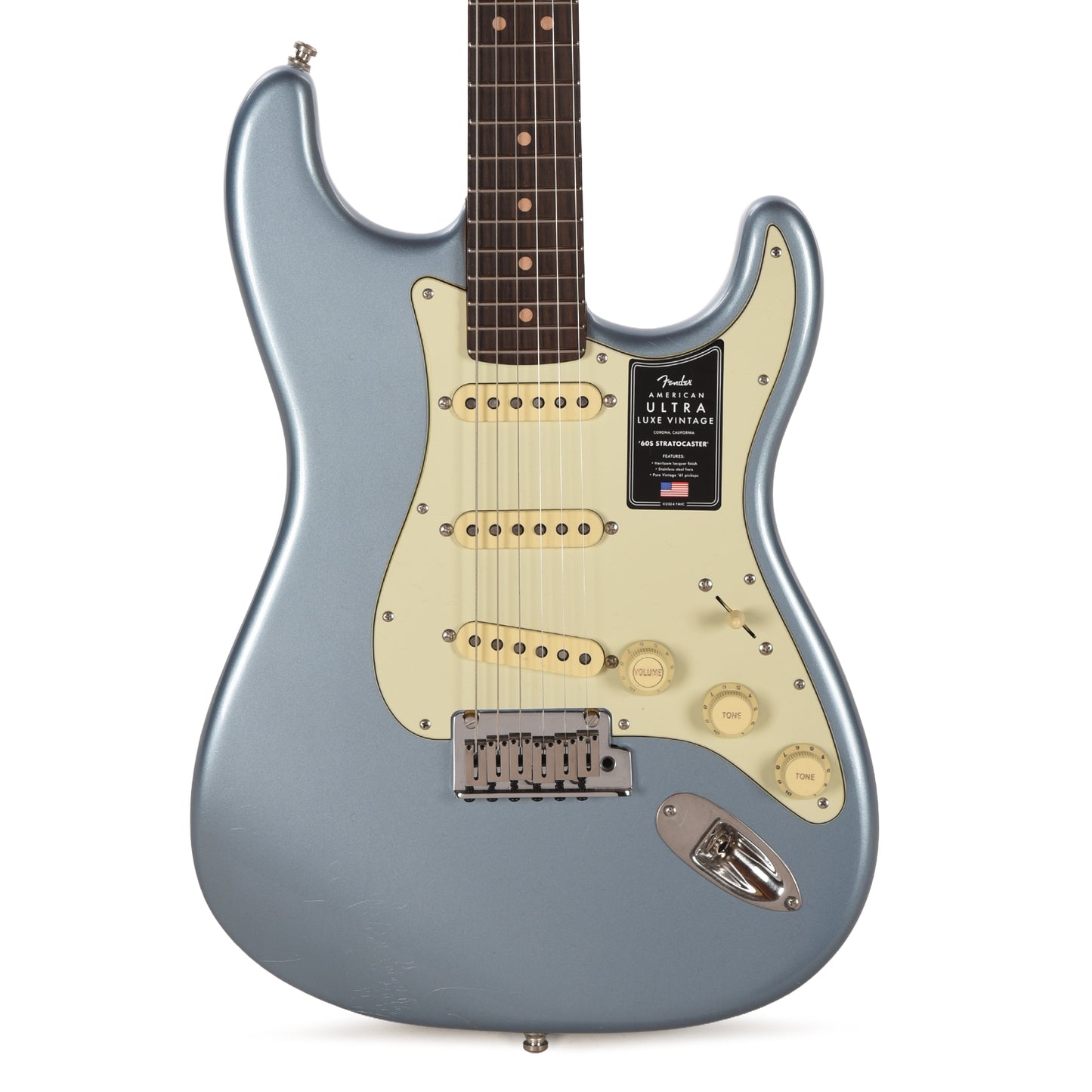 Fender American Ultra Luxe Vintage '60s Stratocaster Ice Blue Metallic Electric Guitars / Solid Body