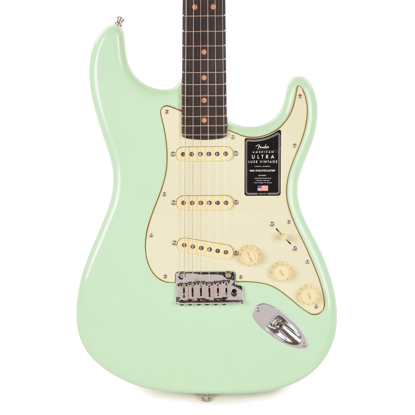 Fender American Ultra Luxe Vintage '60s Stratocaster Surf Green Electric Guitars / Solid Body