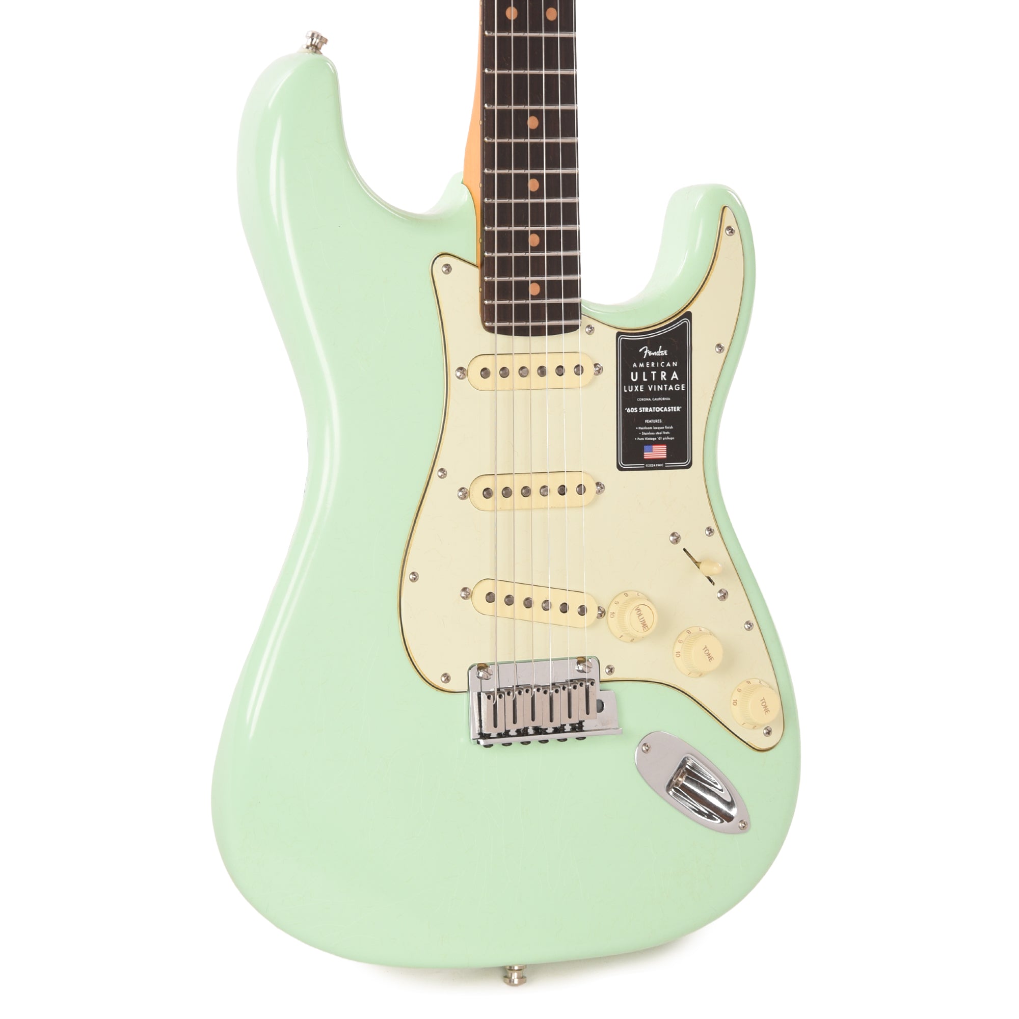 Fender American Ultra Luxe Vintage '60s Stratocaster Surf Green Electric Guitars / Solid Body