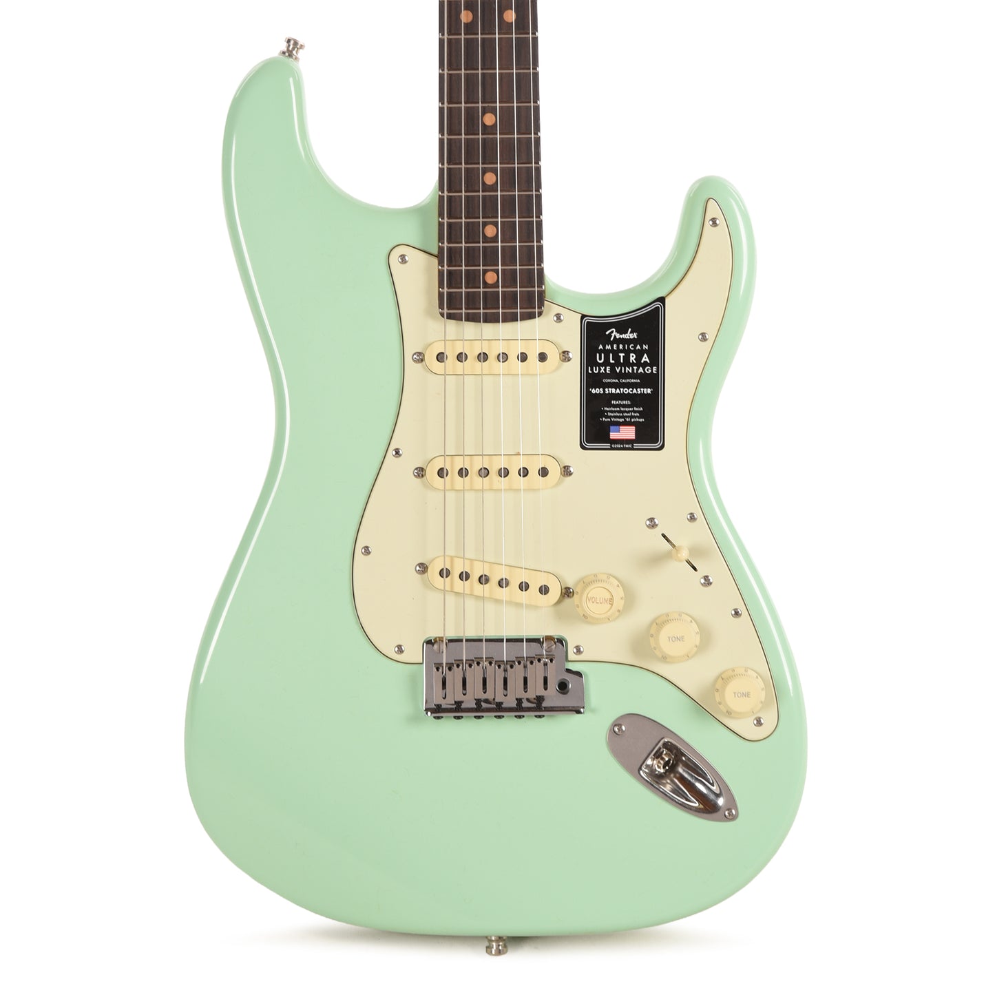 Fender American Ultra Luxe Vintage '60s Stratocaster Surf Green Electric Guitars / Solid Body