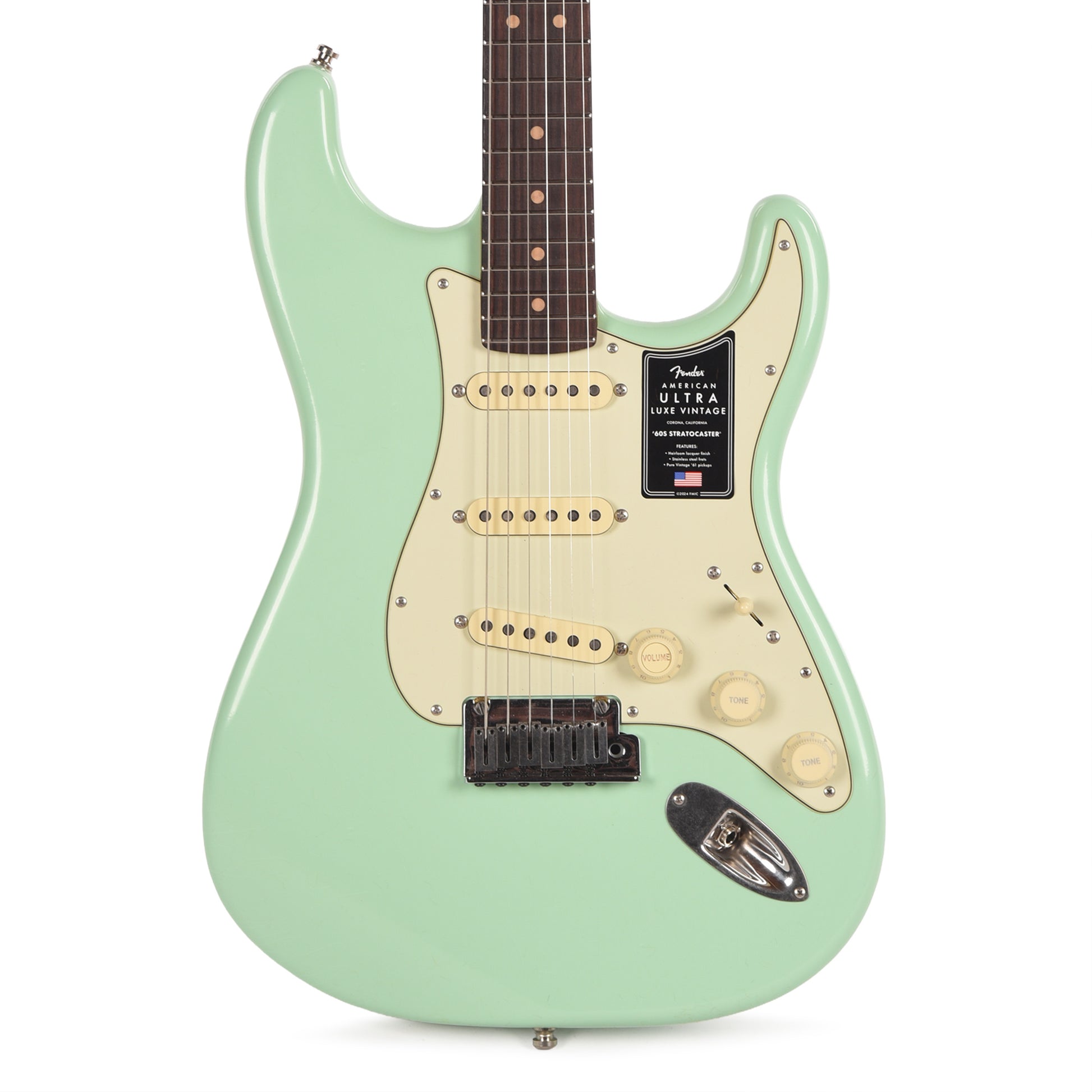 Fender American Ultra Luxe Vintage '60s Stratocaster Surf Green Electric Guitars / Solid Body