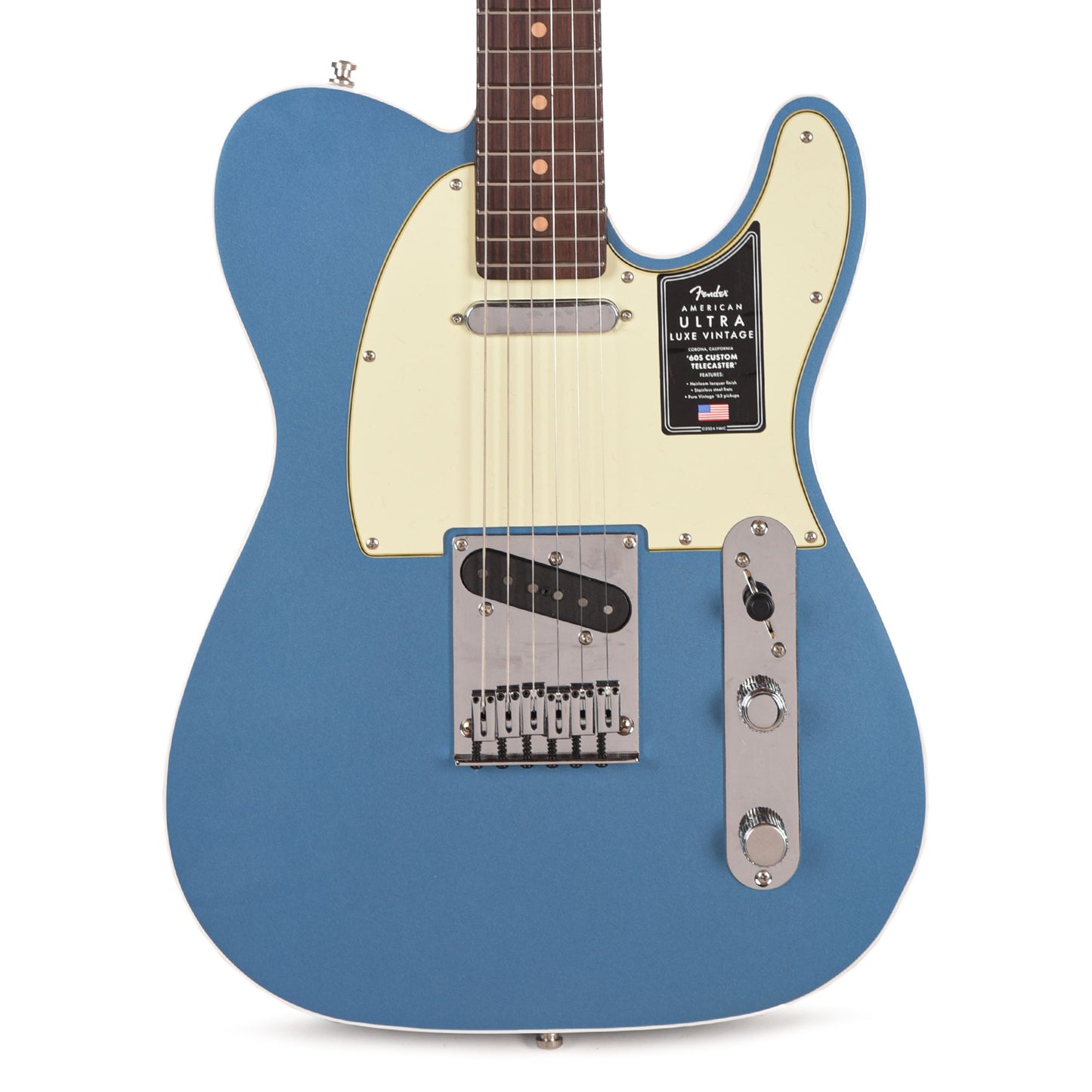 Fender American Ultra Luxe Vintage '60s Telecaster Custom Lake Placid Blue Electric Guitars / Solid Body