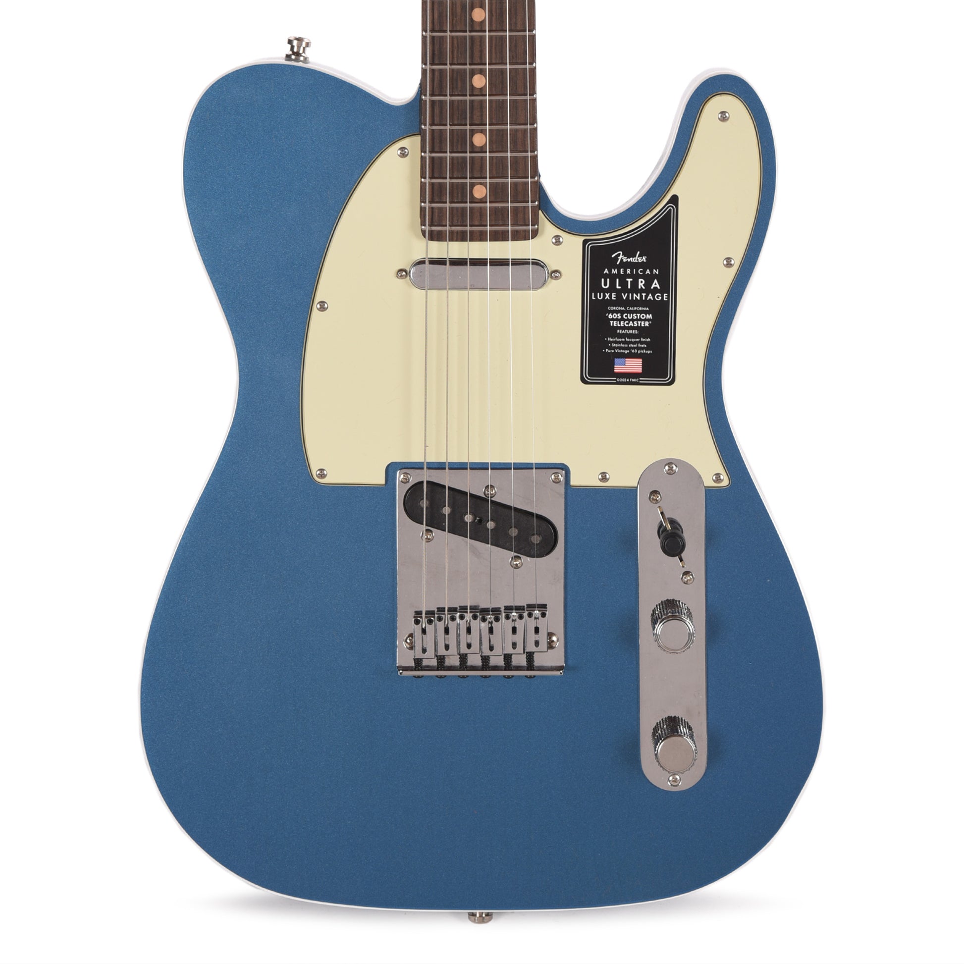 Fender American Ultra Luxe Vintage '60s Telecaster Custom Lake Placid Blue Electric Guitars / Solid Body