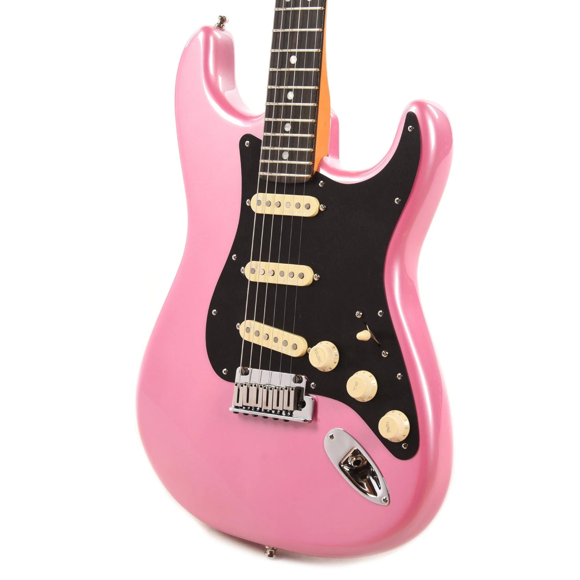 Fender American Ultra Stratocaster Bubble Gum Metallic w/Ebony Fingerboard & Anodized Black Pickguard Electric Guitars / Solid Body
