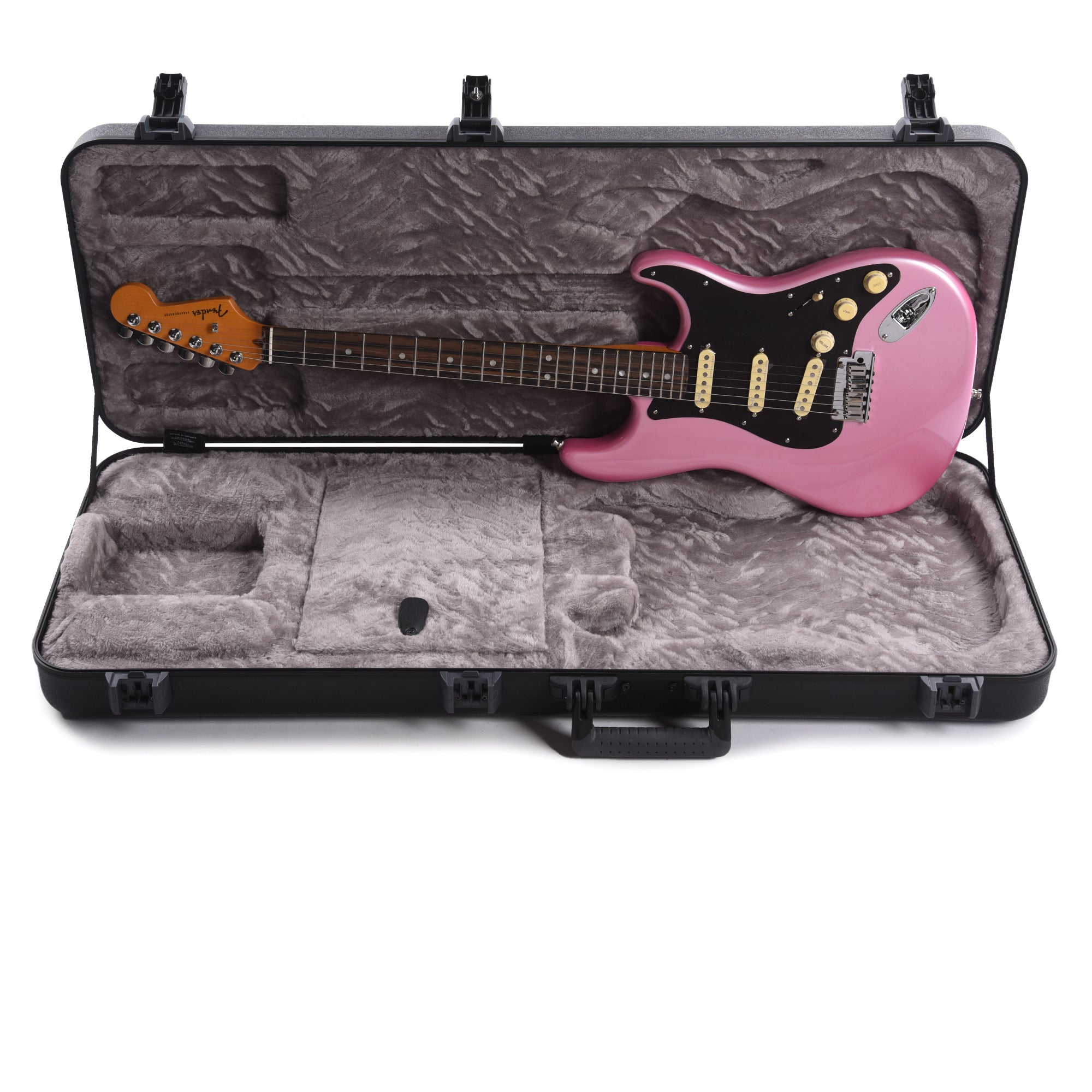 Fender American Ultra Stratocaster Bubble Gum Metallic w/Ebony Fingerboard & Anodized Black Pickguard Electric Guitars / Solid Body