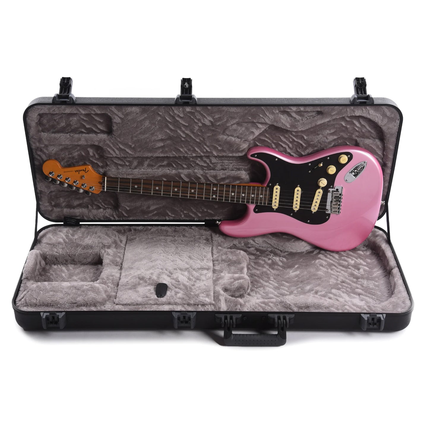Fender American Ultra Stratocaster Bubble Gum Metallic w/Ebony Fingerboard & Anodized Black Pickguard Electric Guitars / Solid Body