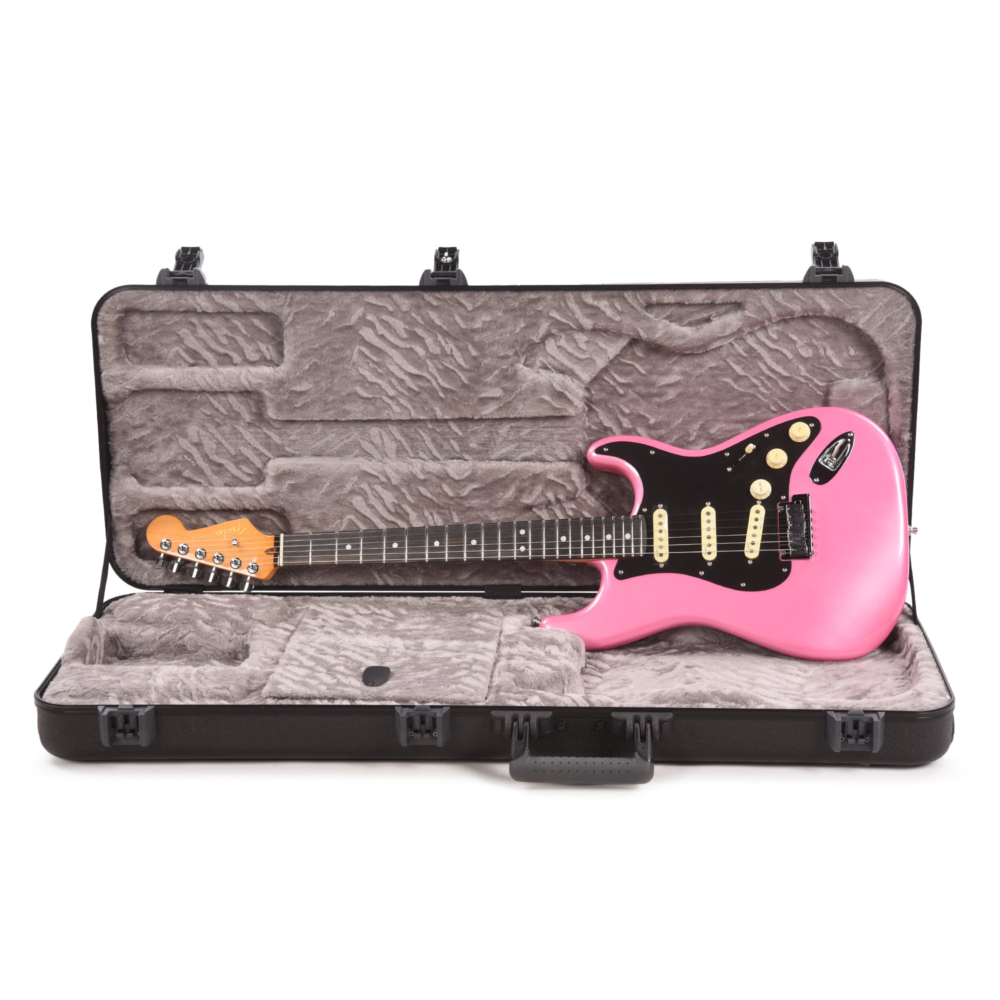 Fender American Ultra Stratocaster Bubble Gum Metallic w/Ebony Fingerboard & Anodized Black Pickguard Electric Guitars / Solid Body
