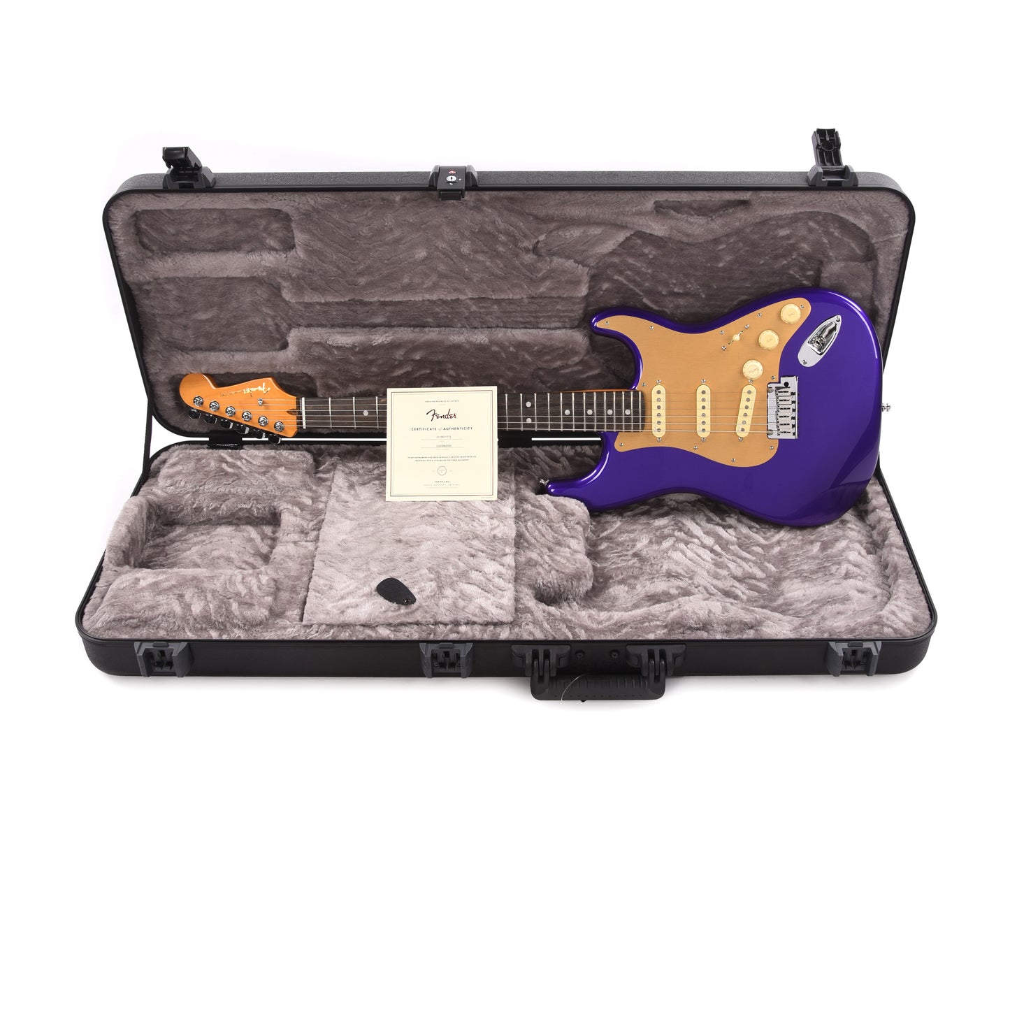 Fender American Ultra Stratocaster Plum Metallic w/Ebony Fingerboard & Anodized Gold Pickguard Electric Guitars / Solid Body