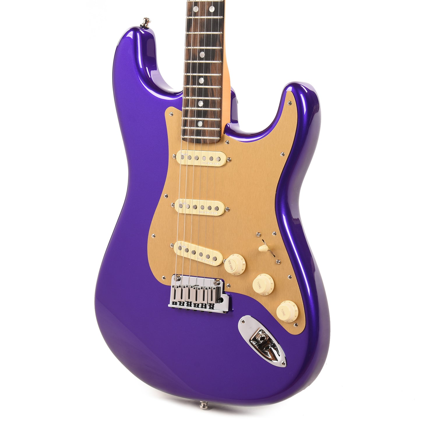 Fender American Ultra Stratocaster Plum Metallic w/Ebony Fingerboard & Anodized Gold Pickguard Electric Guitars / Solid Body