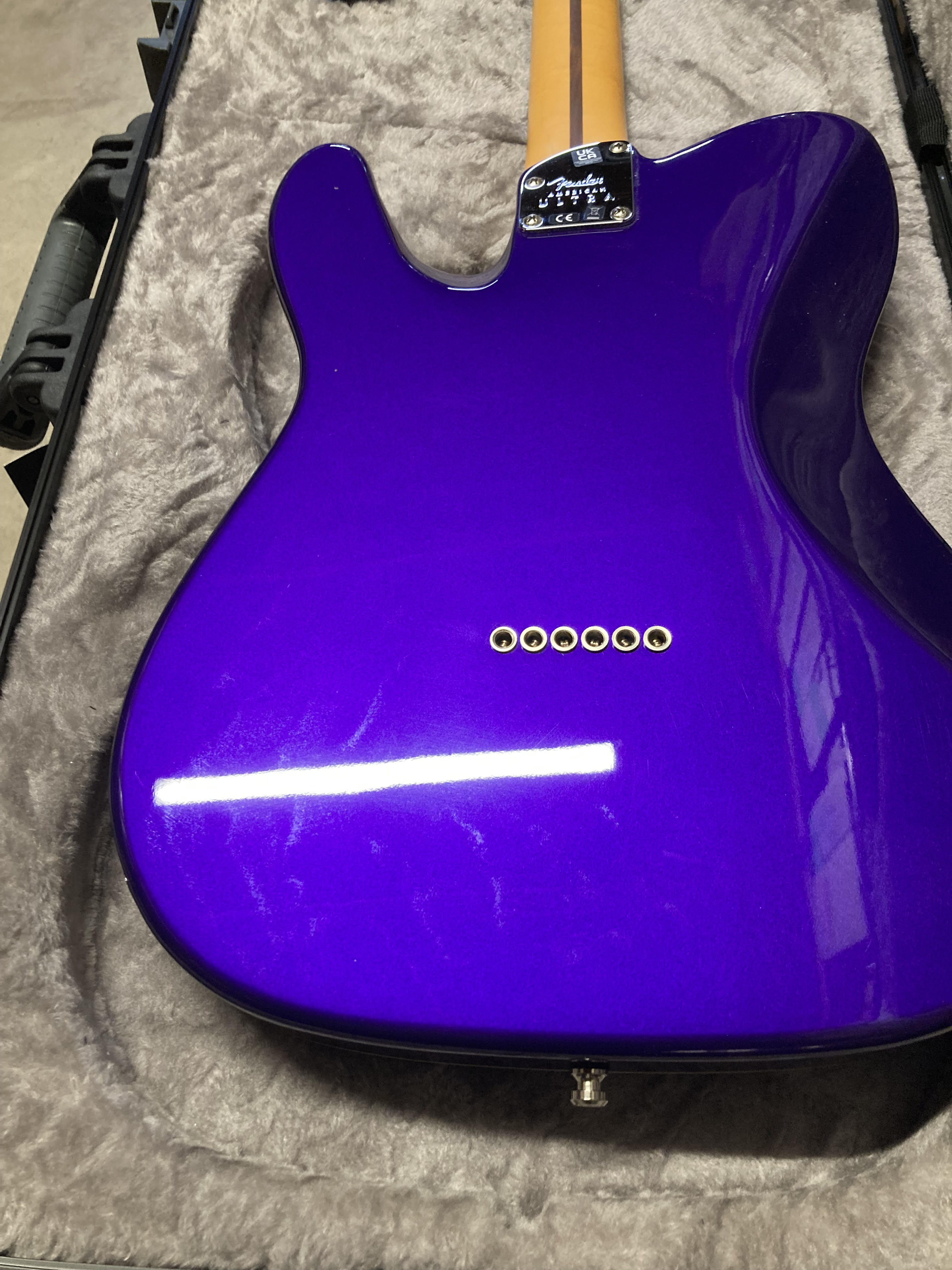 Fender American Ultra Telecaster Plum Metallic & Anodized Gold Pickguard Electric Guitars / Solid Body