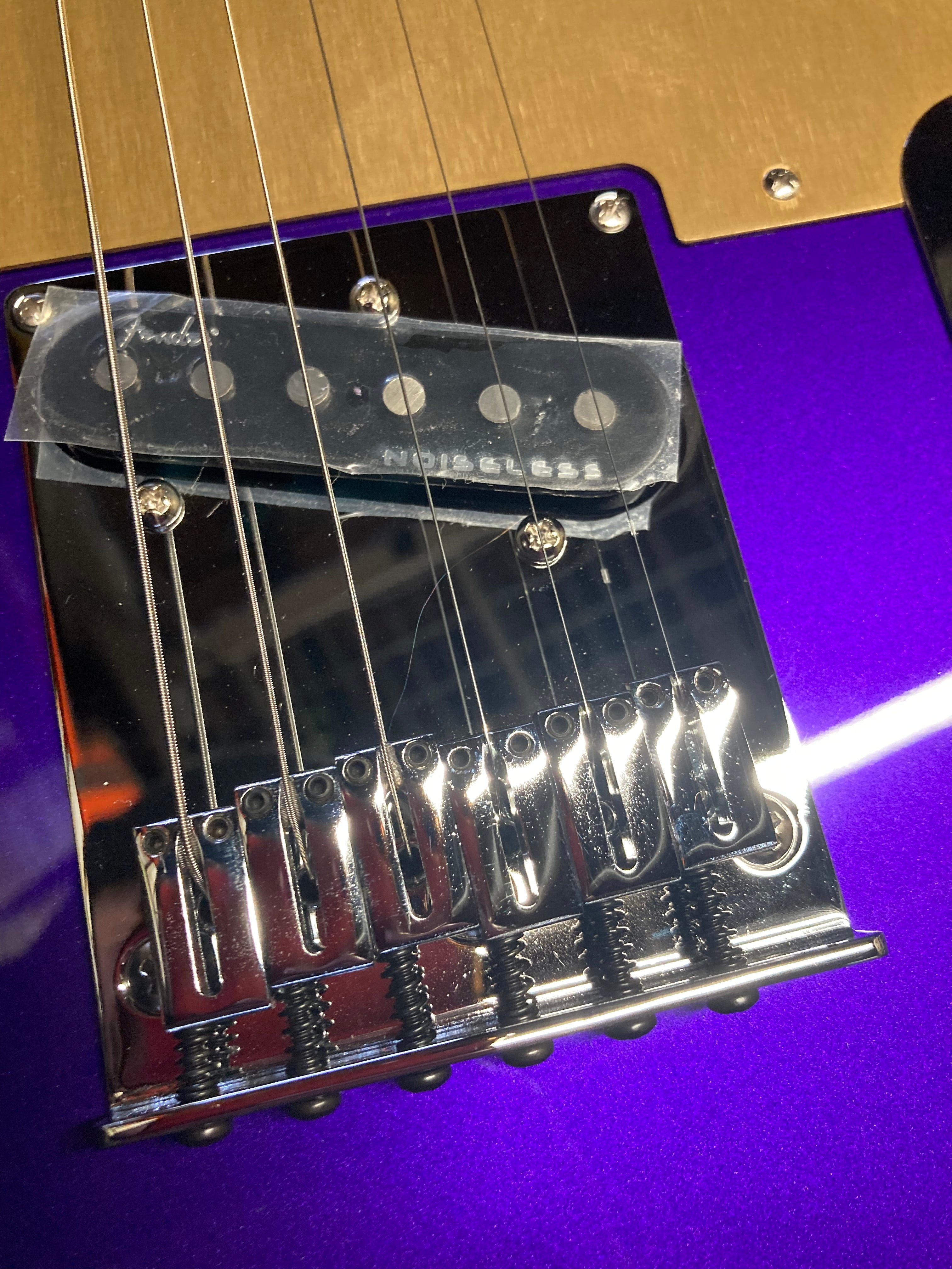 Fender American Ultra Telecaster Plum Metallic & Anodized Gold Pickguard Electric Guitars / Solid Body