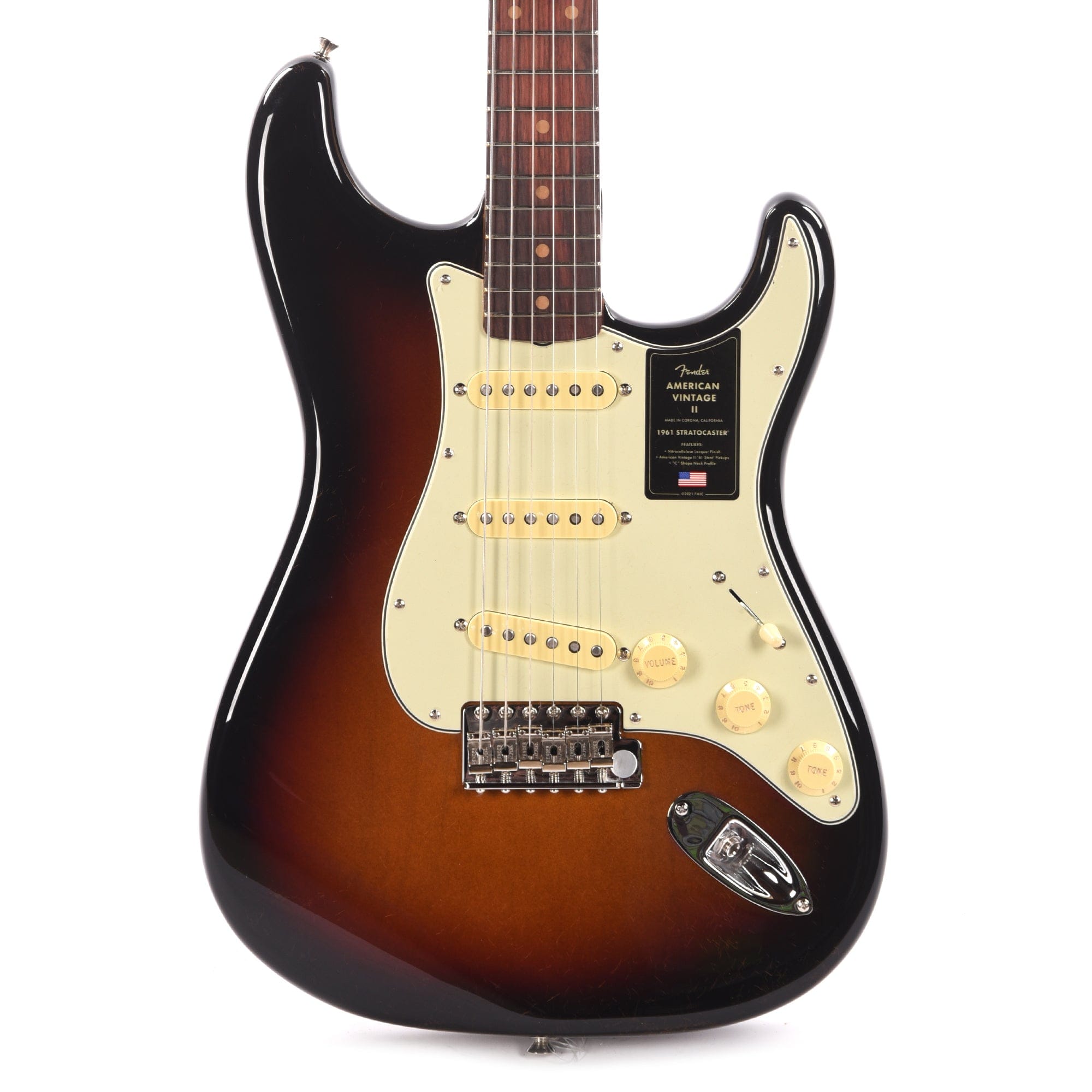 Fender American Vintage II 1961 Stratocaster 3-Color Sunburst Electric Guitars / Solid Body